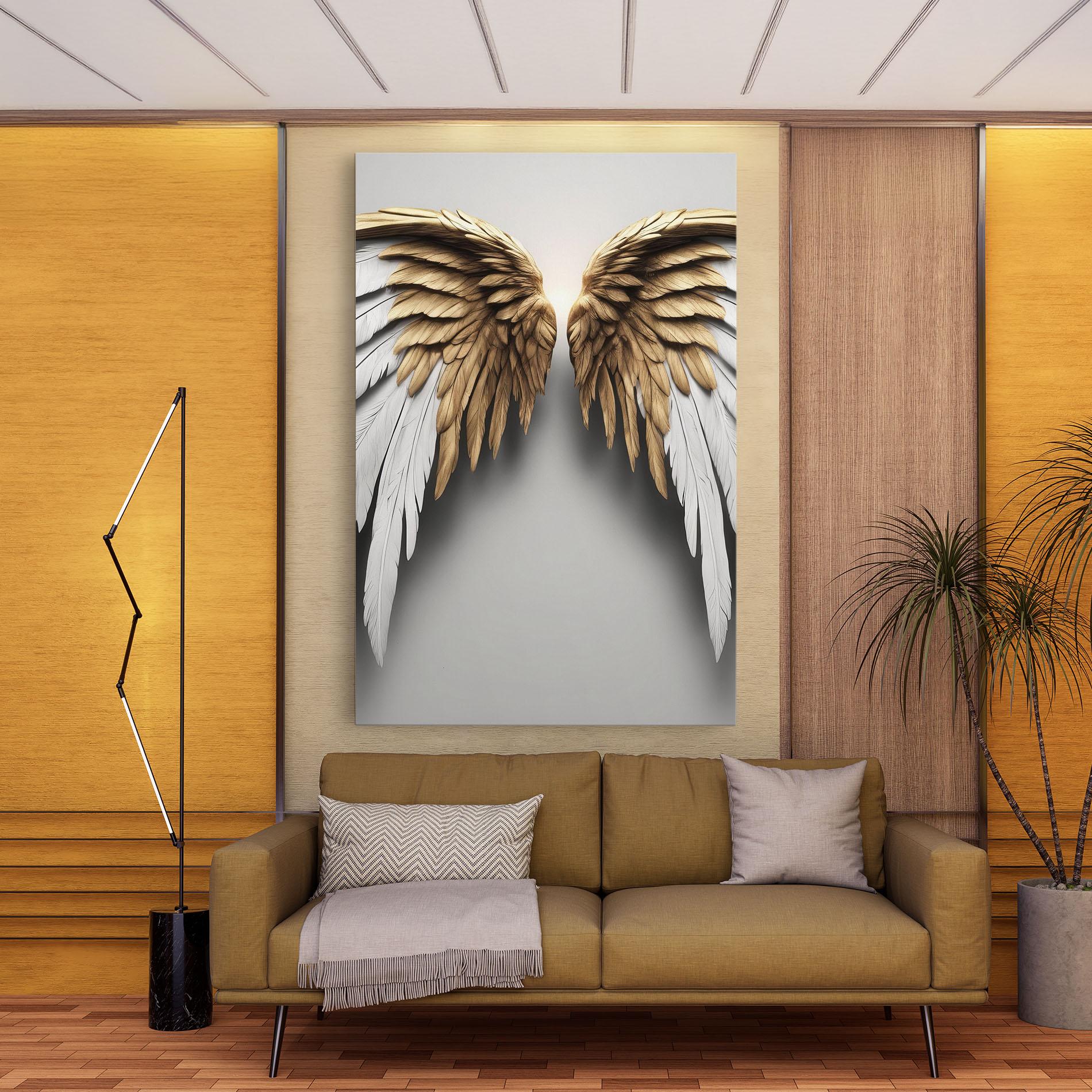Vászonkép Realistic Angel Wings mockup 9