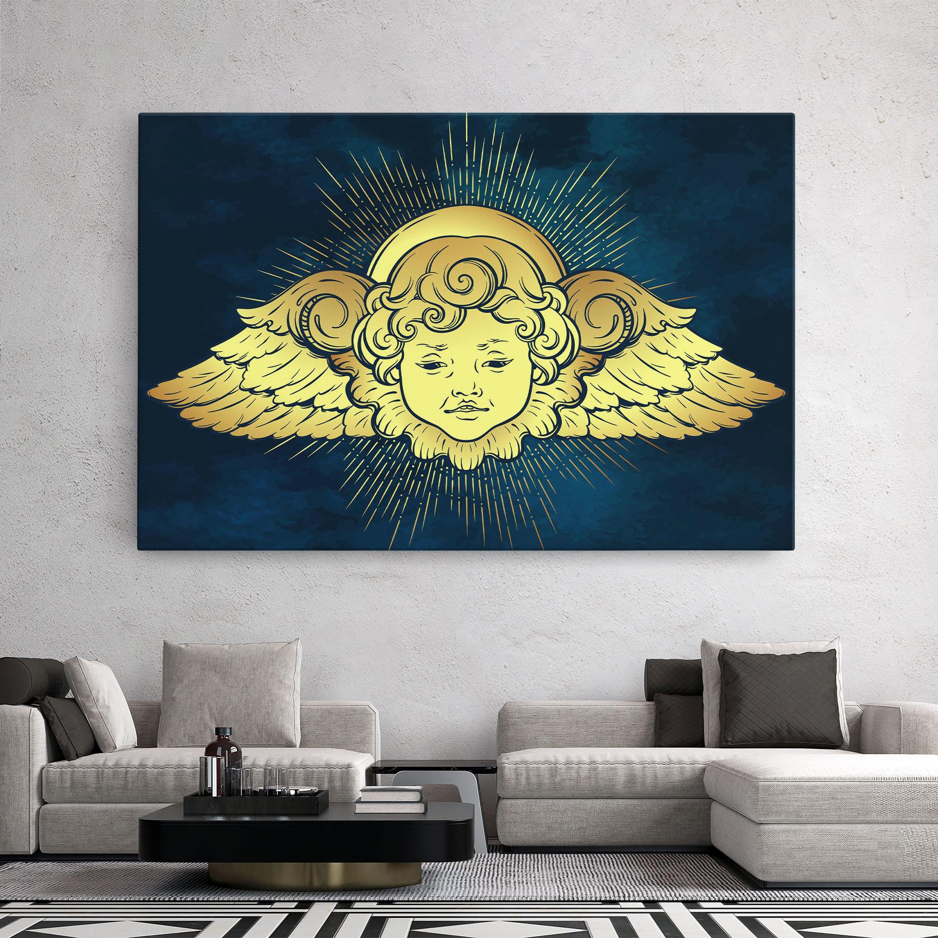 Vászonkép Angel Gold Head mockup 2