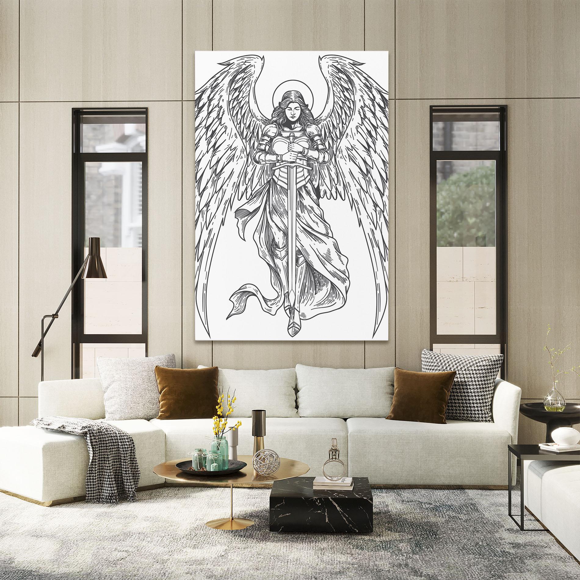 Vászonkép Grey Line Angel mockup 2