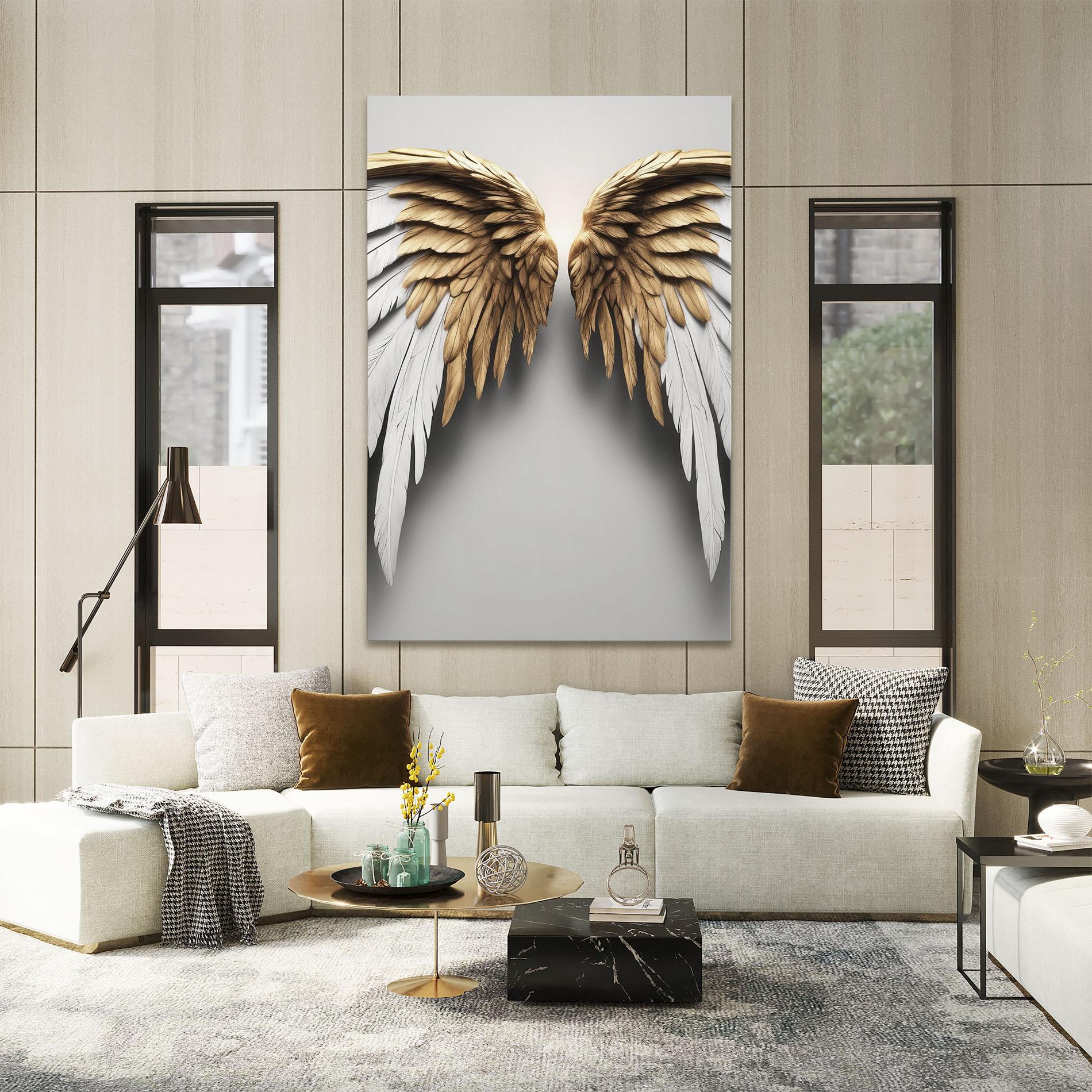 Vászonkép Realistic Angel Wings mockup 2