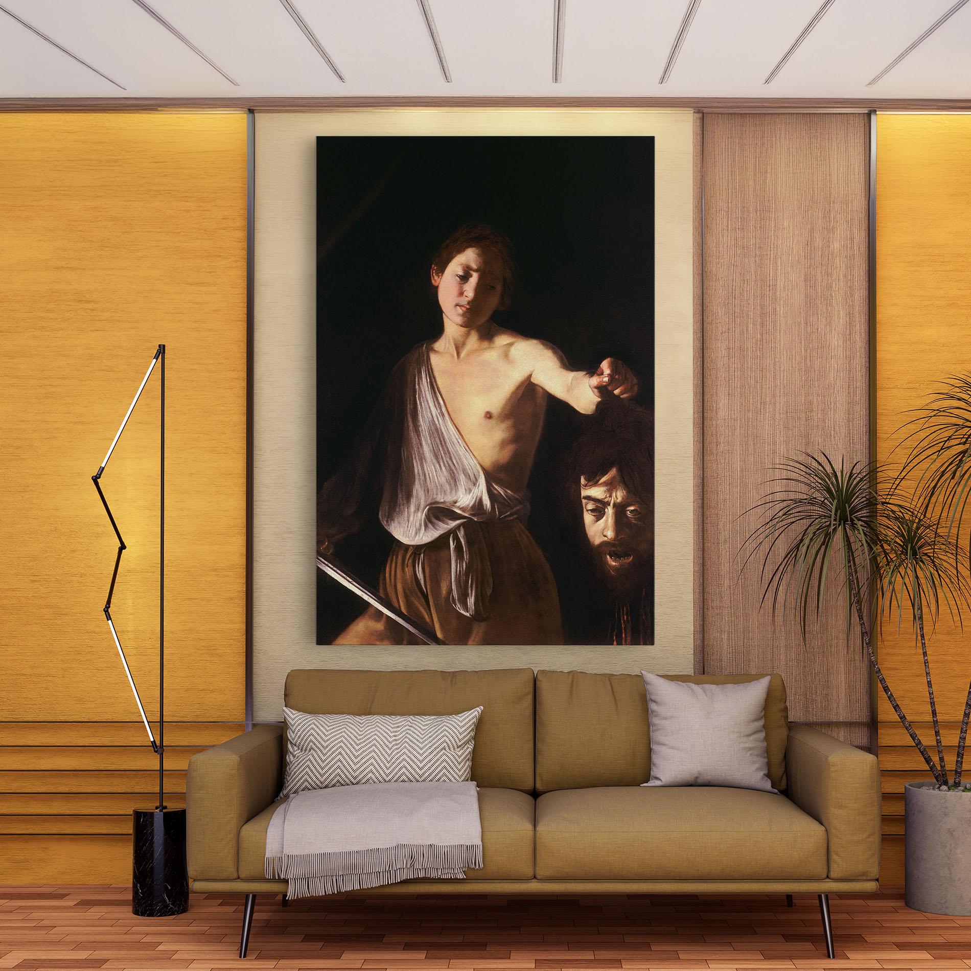 Vászonkép David With The Head Of Goliath mockup 9