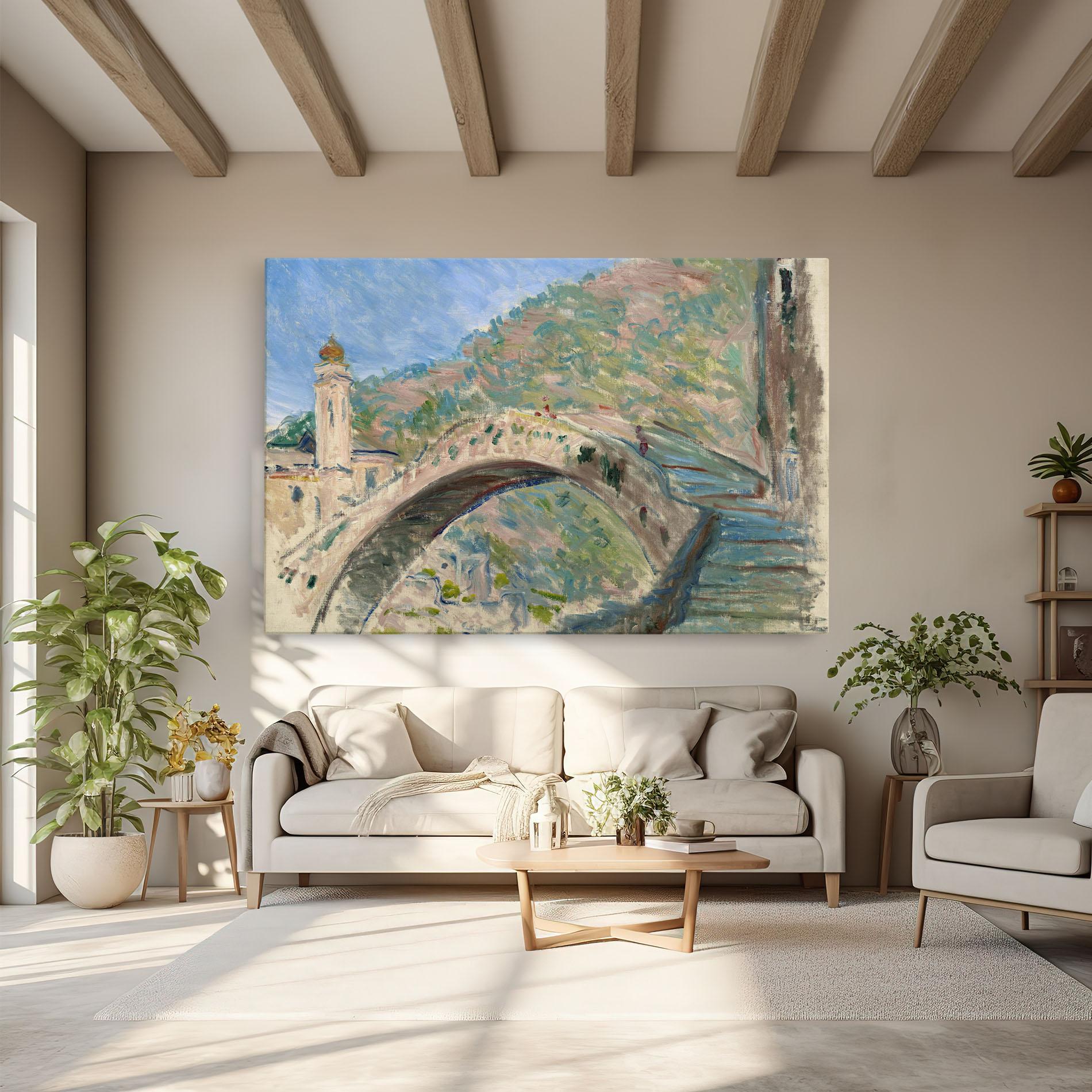 Vászonkép Bridge At Dolceacqua mockup 6