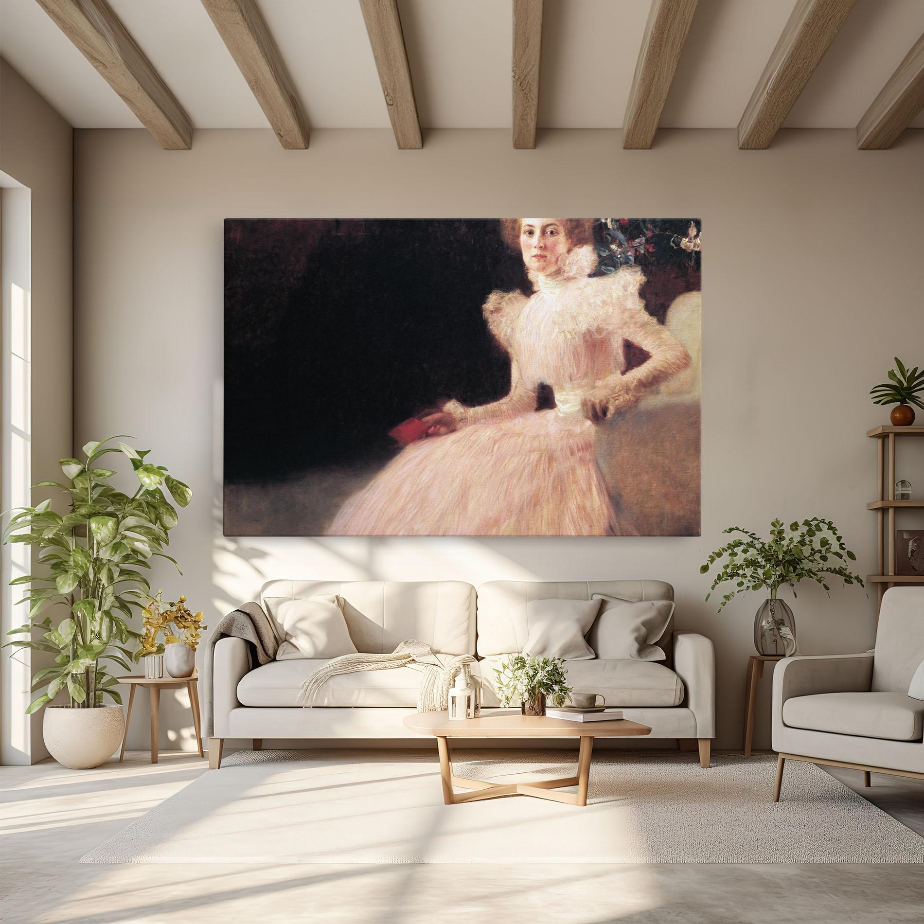 Vászonkép Gustav Klimt Pink Dress mockup 6