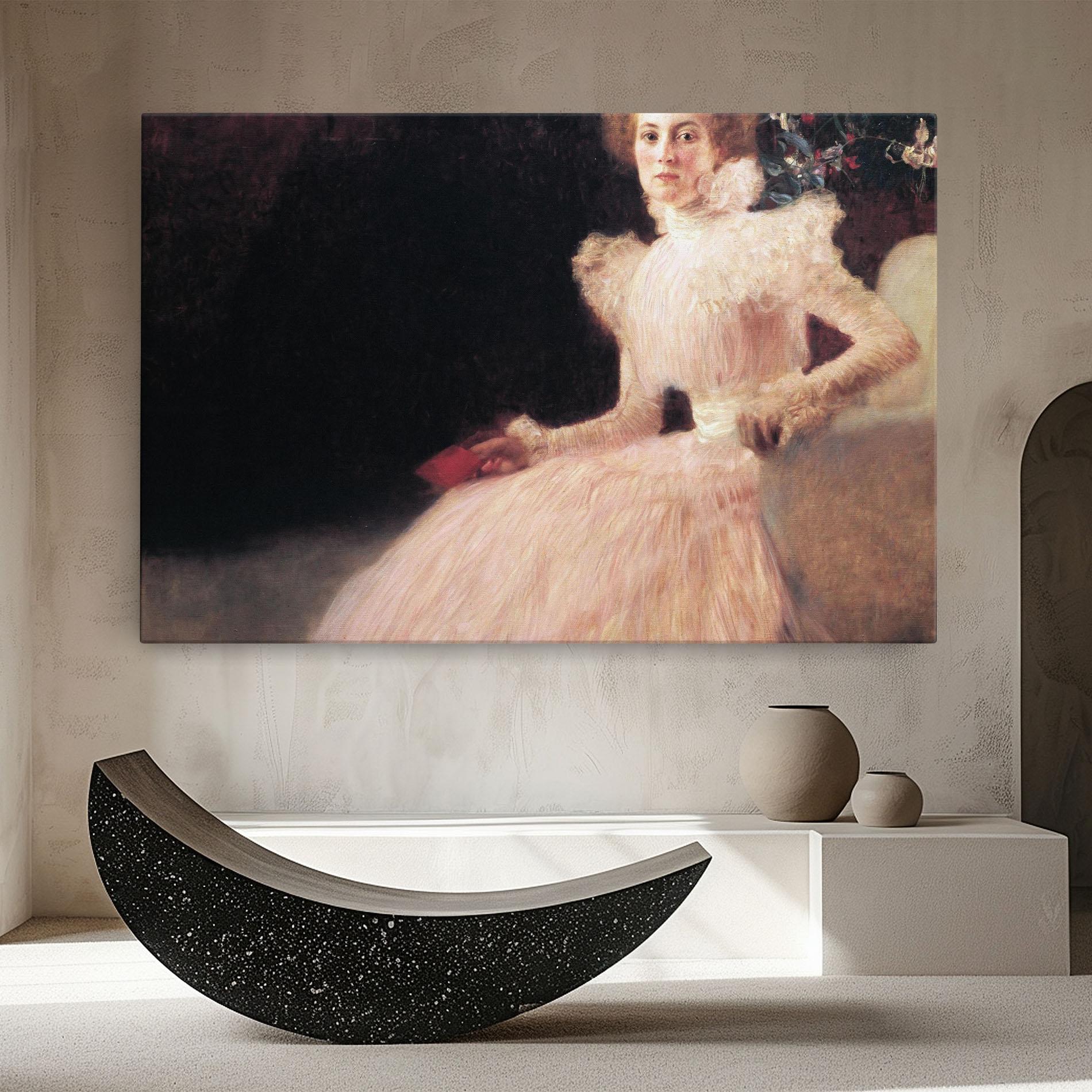 Vászonkép Gustav Klimt Pink Dress mockup 8