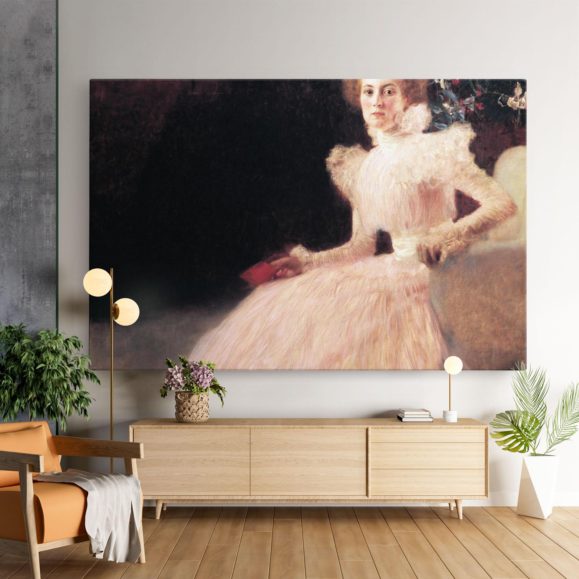 Vászonkép Gustav Klimt Pink Dress mockup 9