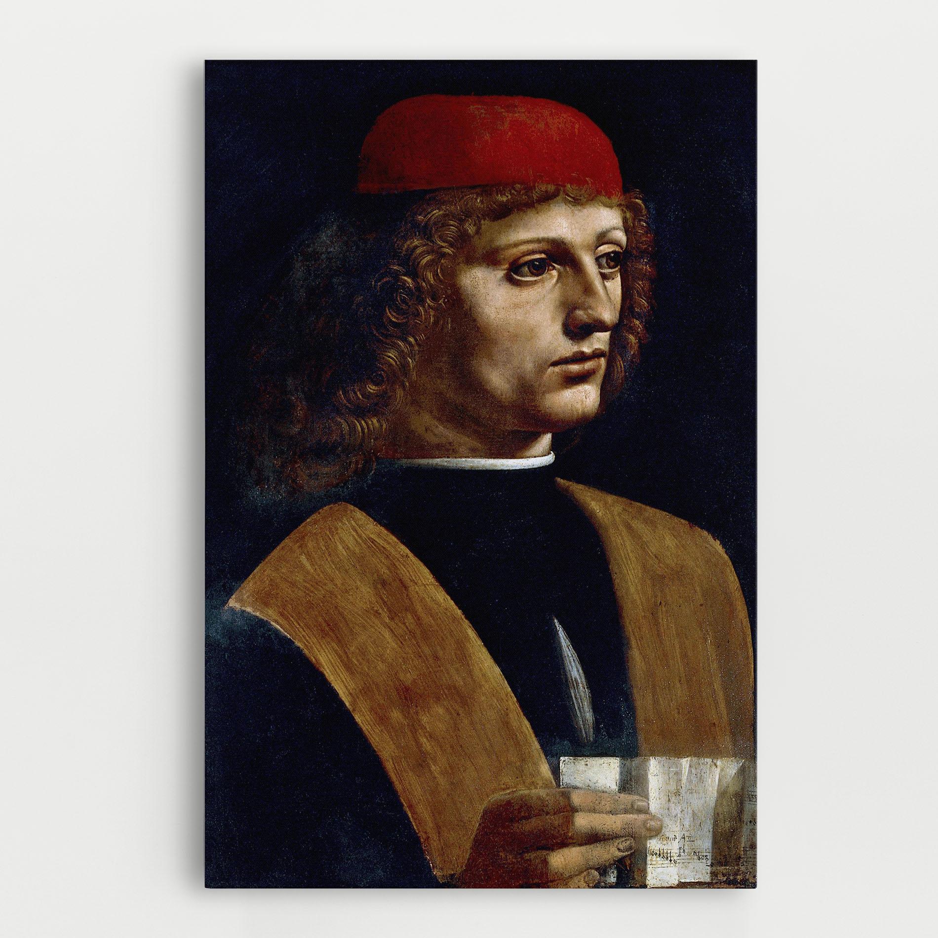 Vászonkép Leonardo Da Vinci's The Portrait Of A Musician mockup 0