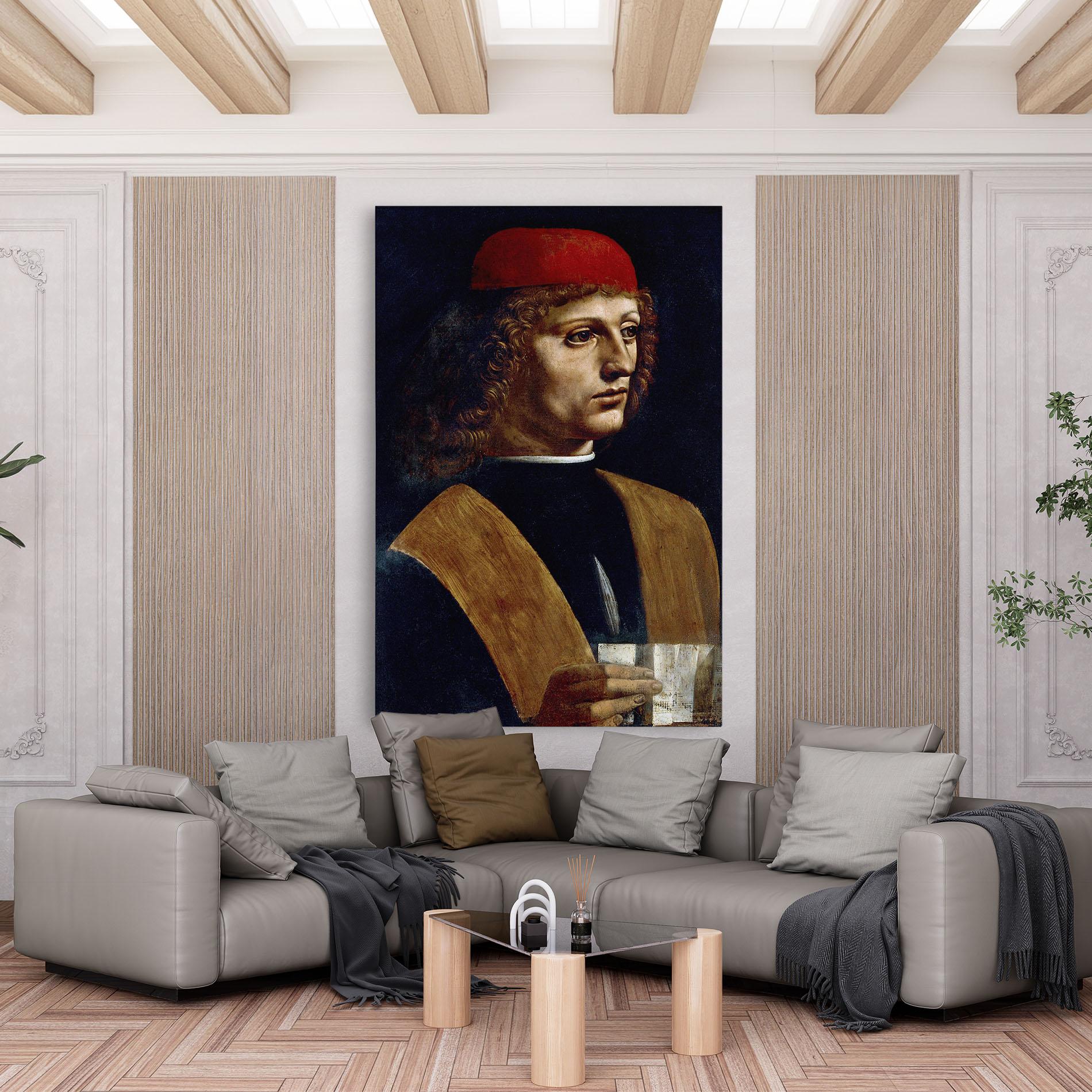 Vászonkép Leonardo Da Vinci's The Portrait Of A Musician mockup 6