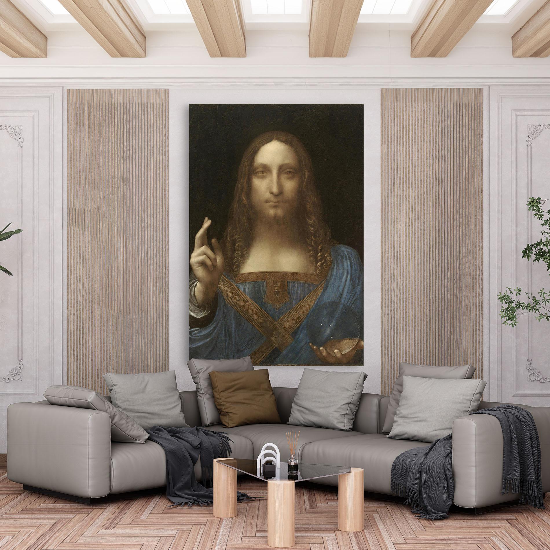 Vászonkép Leonardo Da Vinci Salvator Mundi mockup 6
