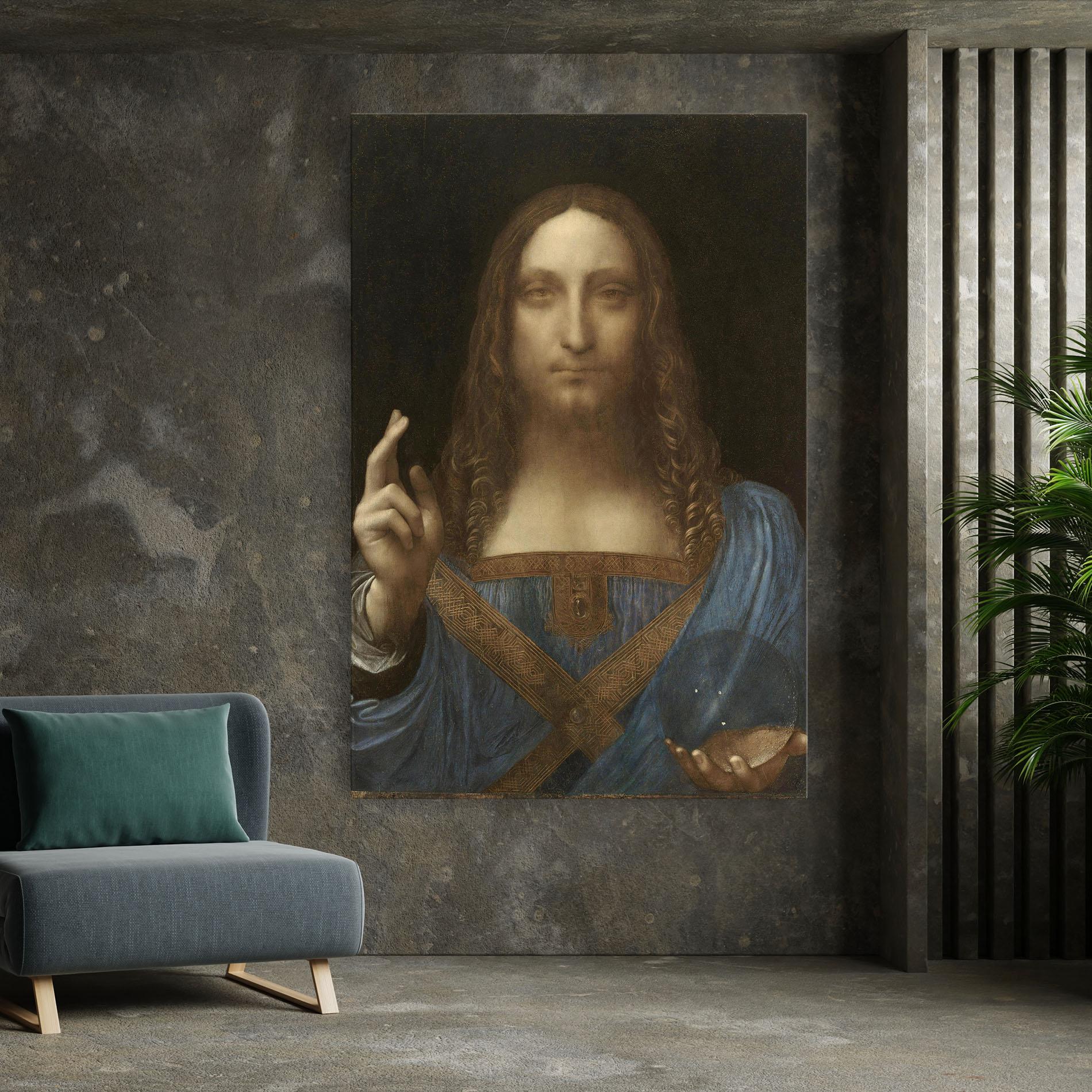 Vászonkép Leonardo Da Vinci Salvator Mundi mockup 7