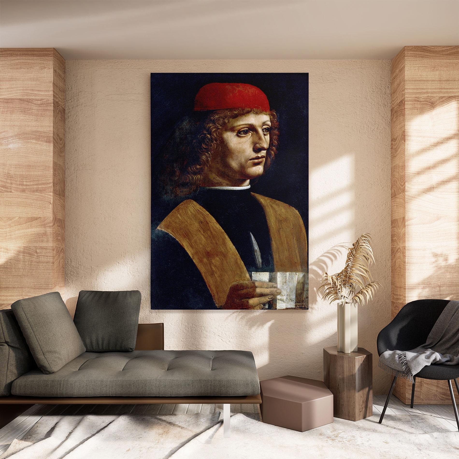 Vászonkép Leonardo Da Vinci's The Portrait Of A Musician mockup 8