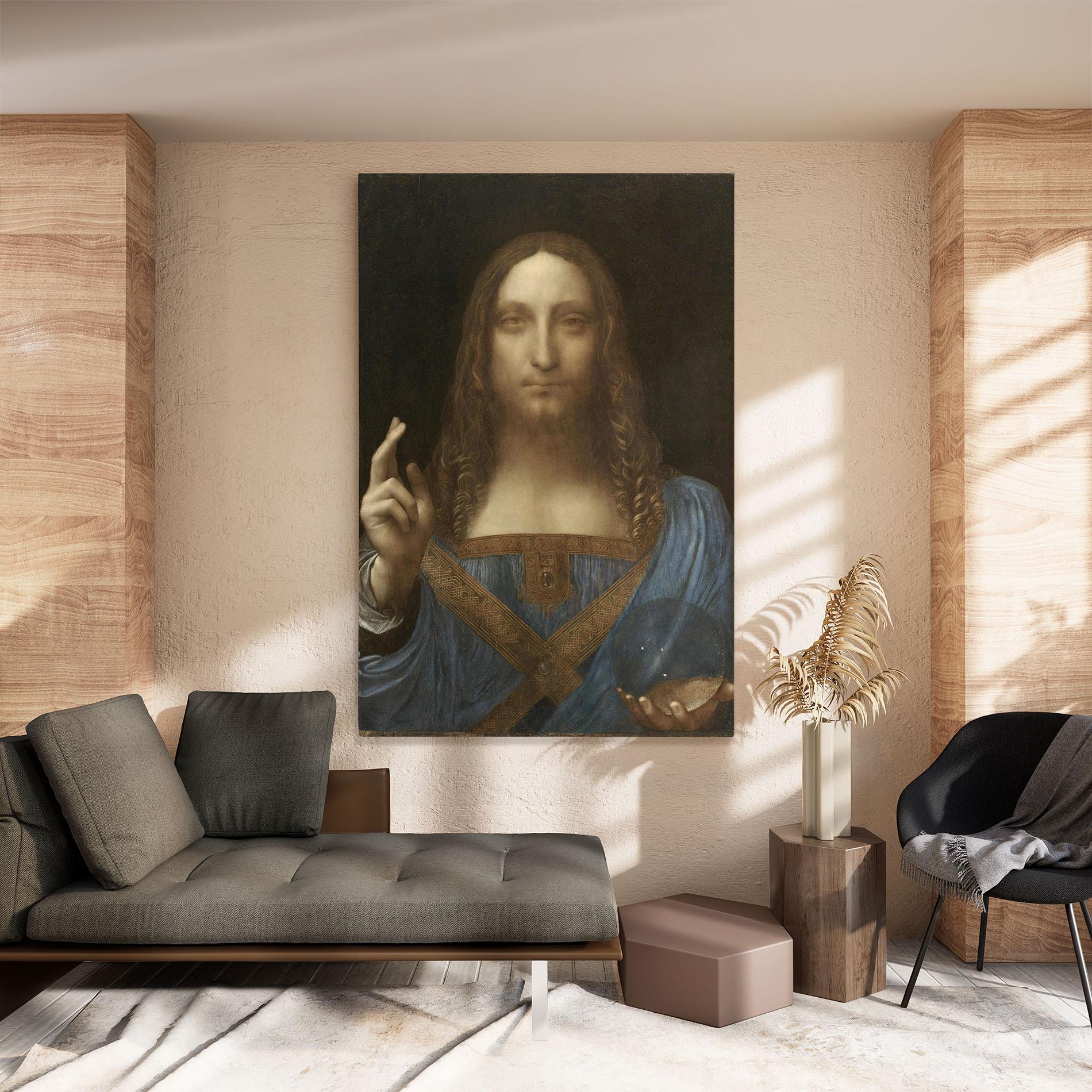 Vászonkép Leonardo Da Vinci Salvator Mundi mockup 8