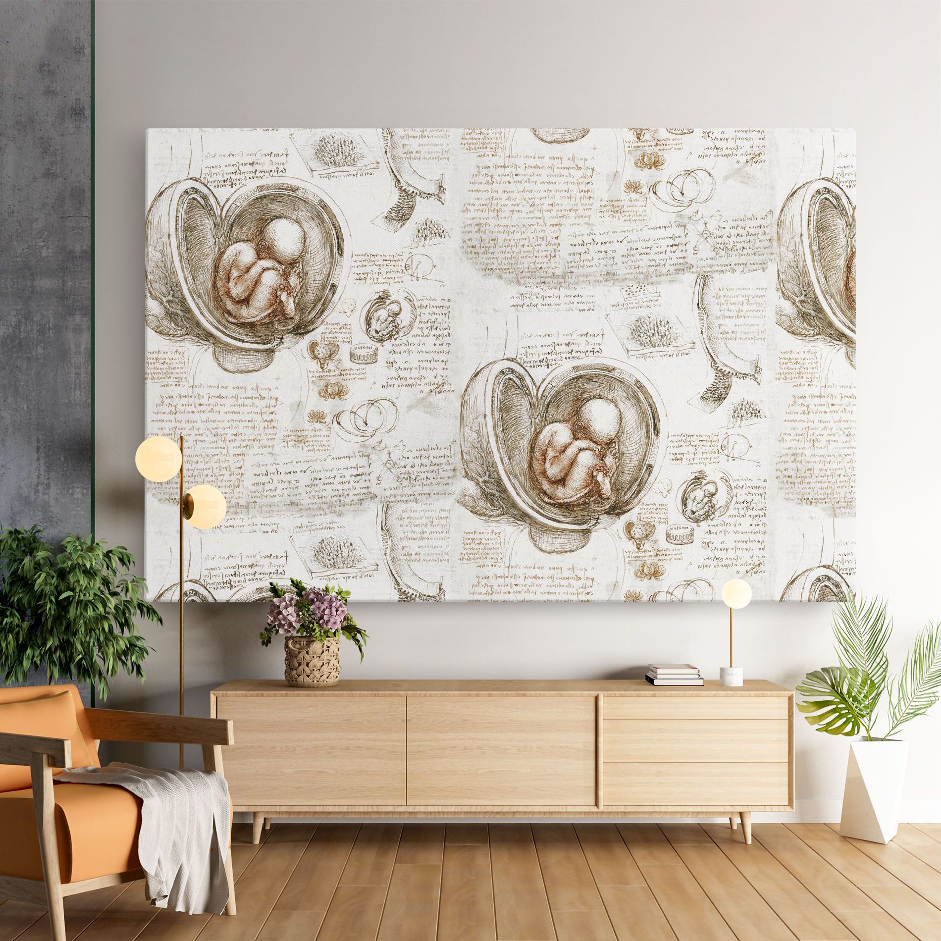 Leonardo Studies Of The Foetus mockup 9