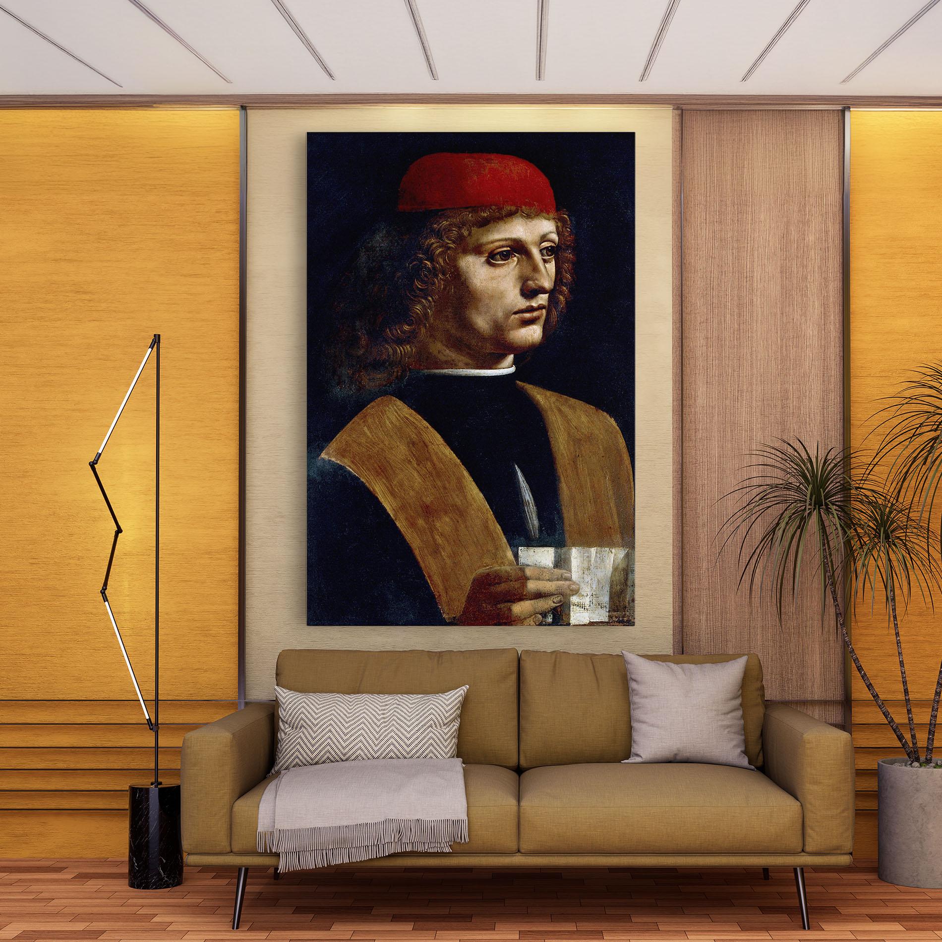 Vászonkép Leonardo Da Vinci's The Portrait Of A Musician mockup 9