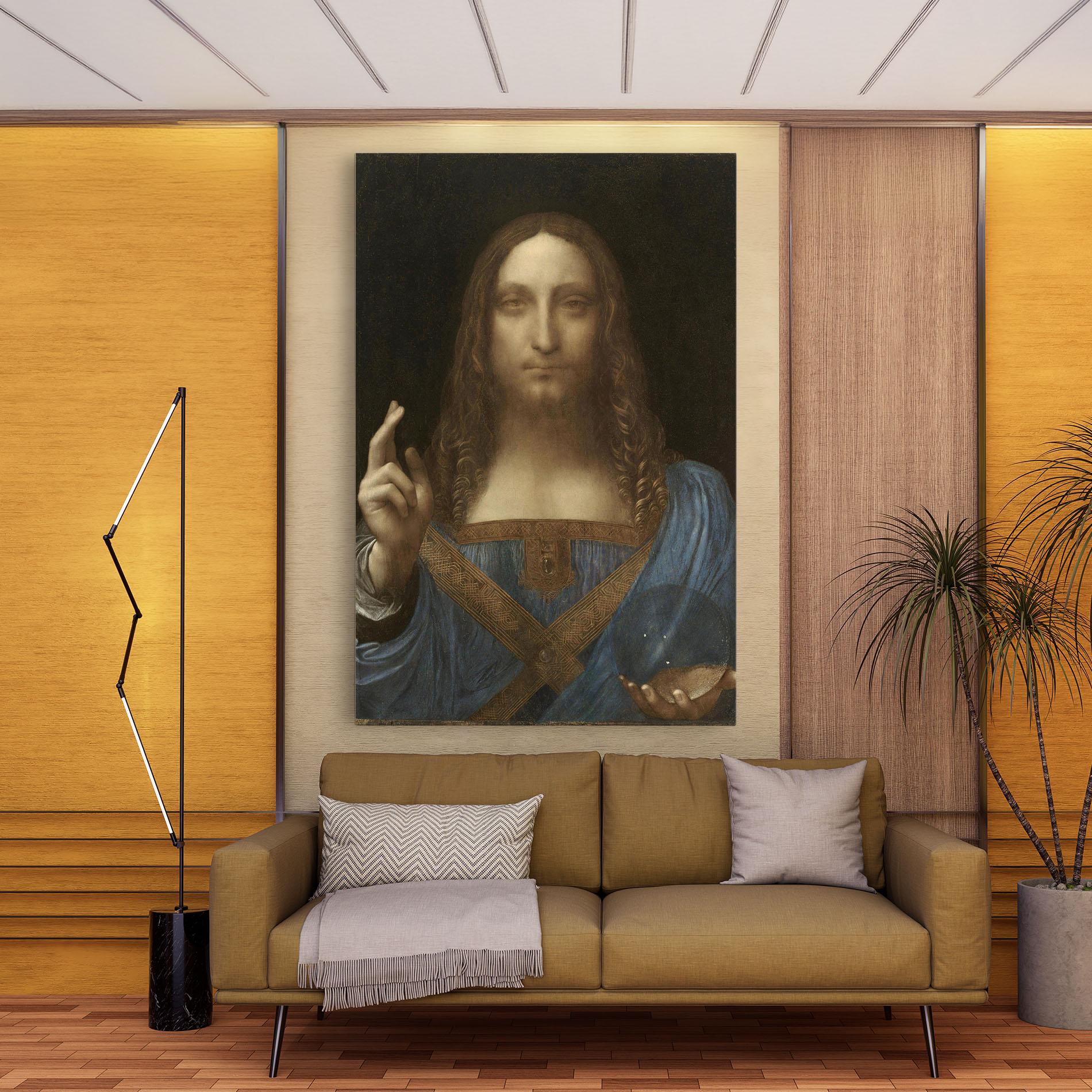 Vászonkép Leonardo Da Vinci Salvator Mundi mockup 9
