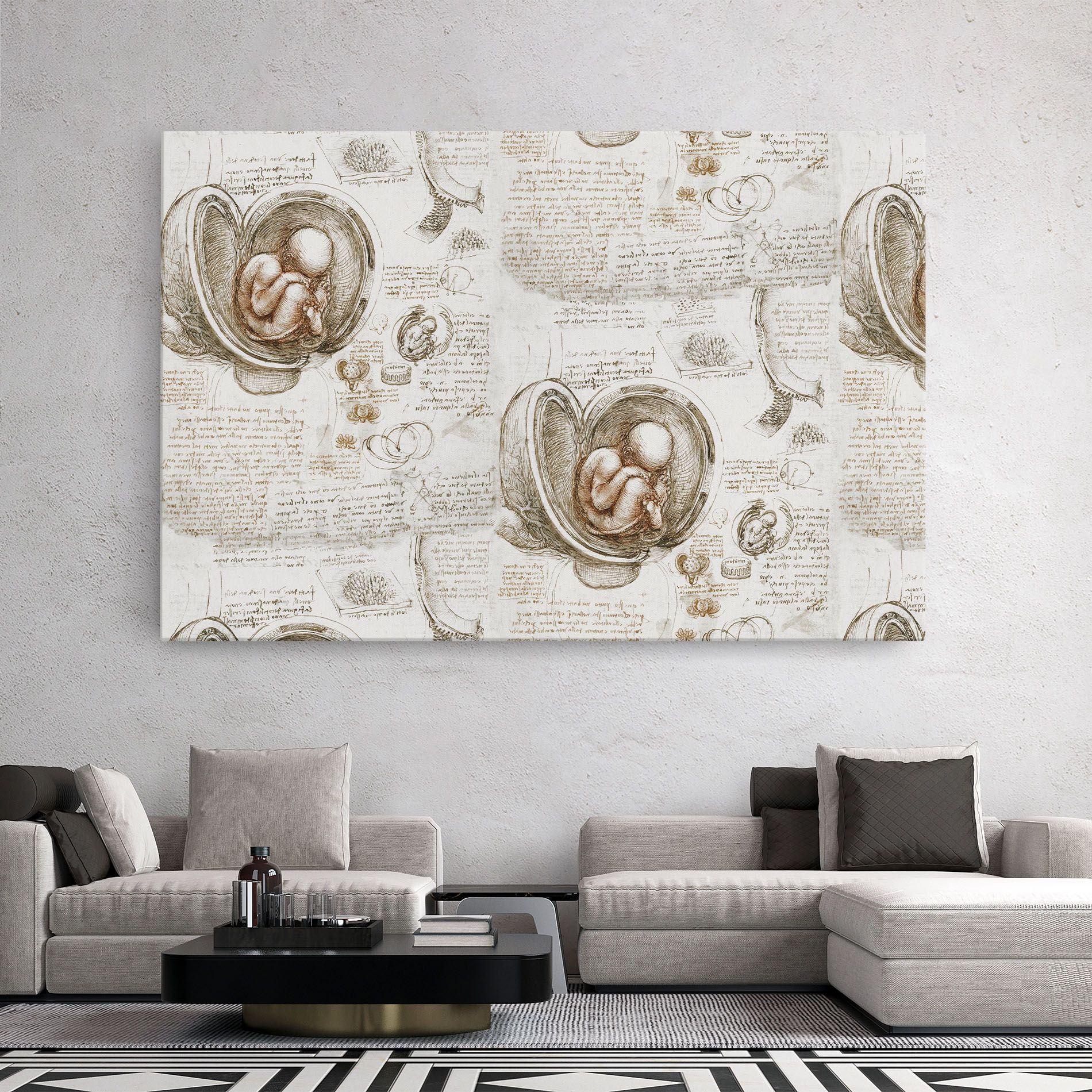 Leonardo Studies Of The Foetus mockup 2