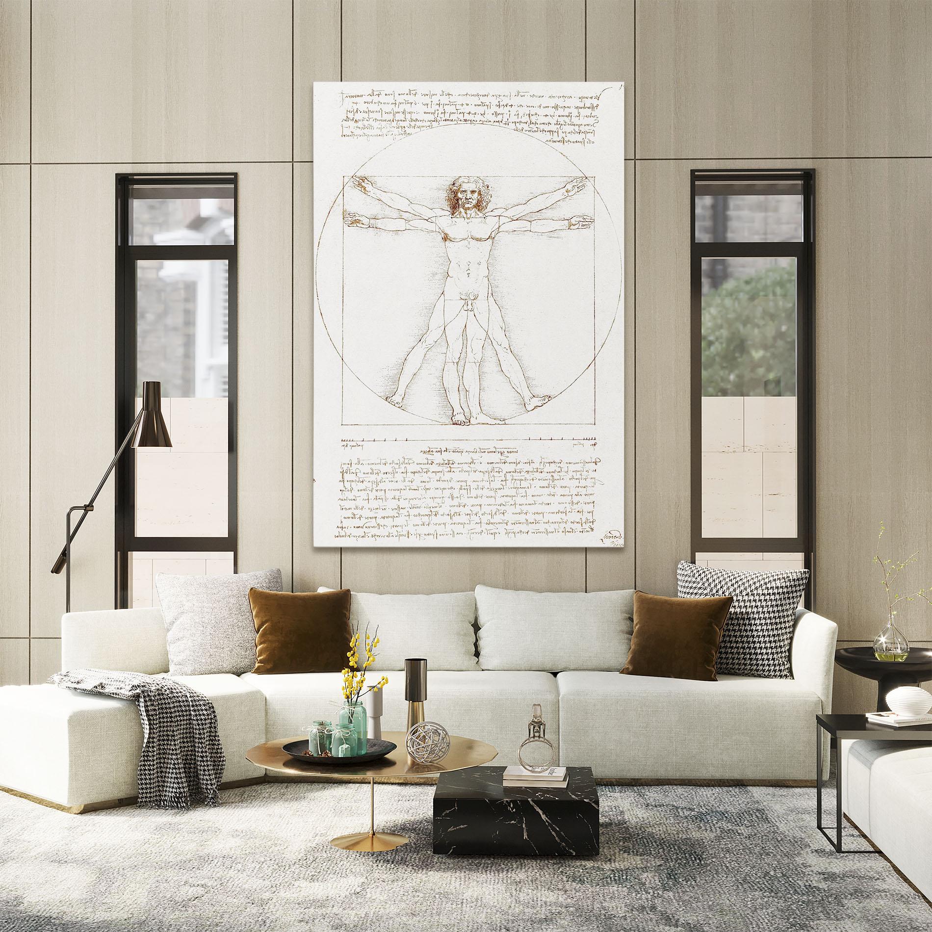 Vászonkép Leonardo Da Vinci's Vitruvian Man mockup 2