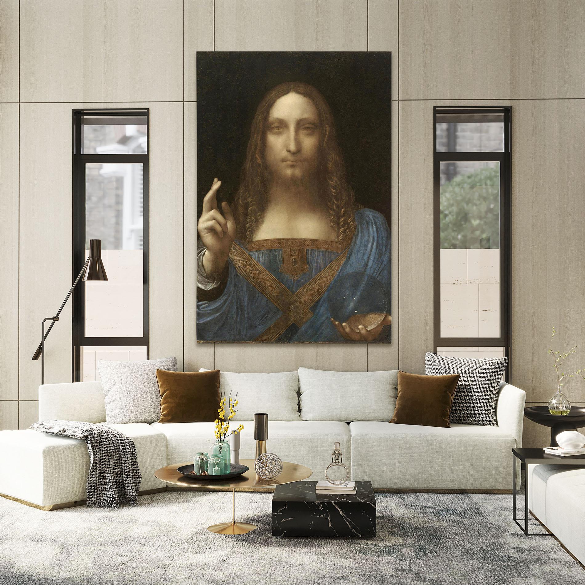 Vászonkép Leonardo Da Vinci Salvator Mundi mockup 2
