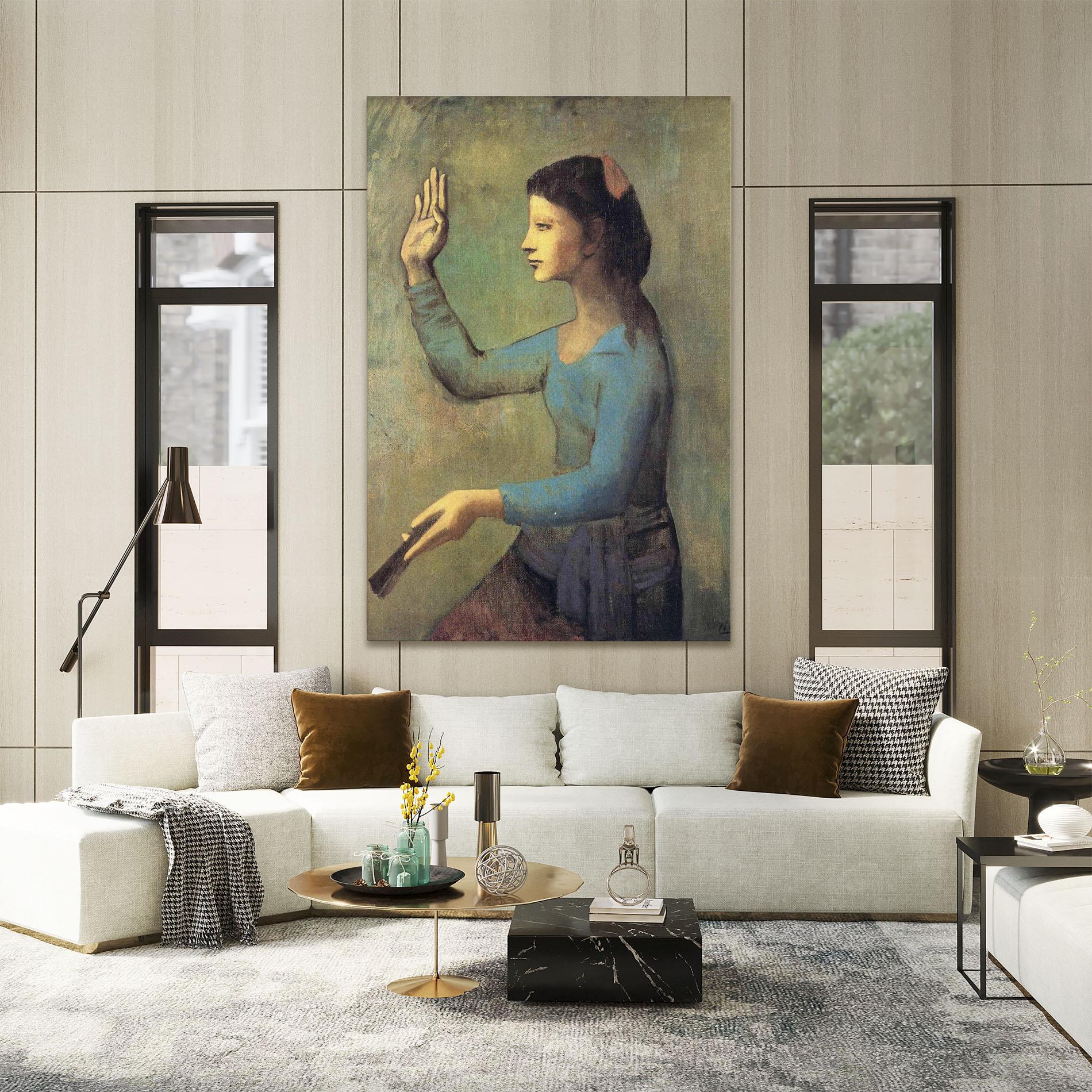 Vászonkép Lady With A Fan mockup 2