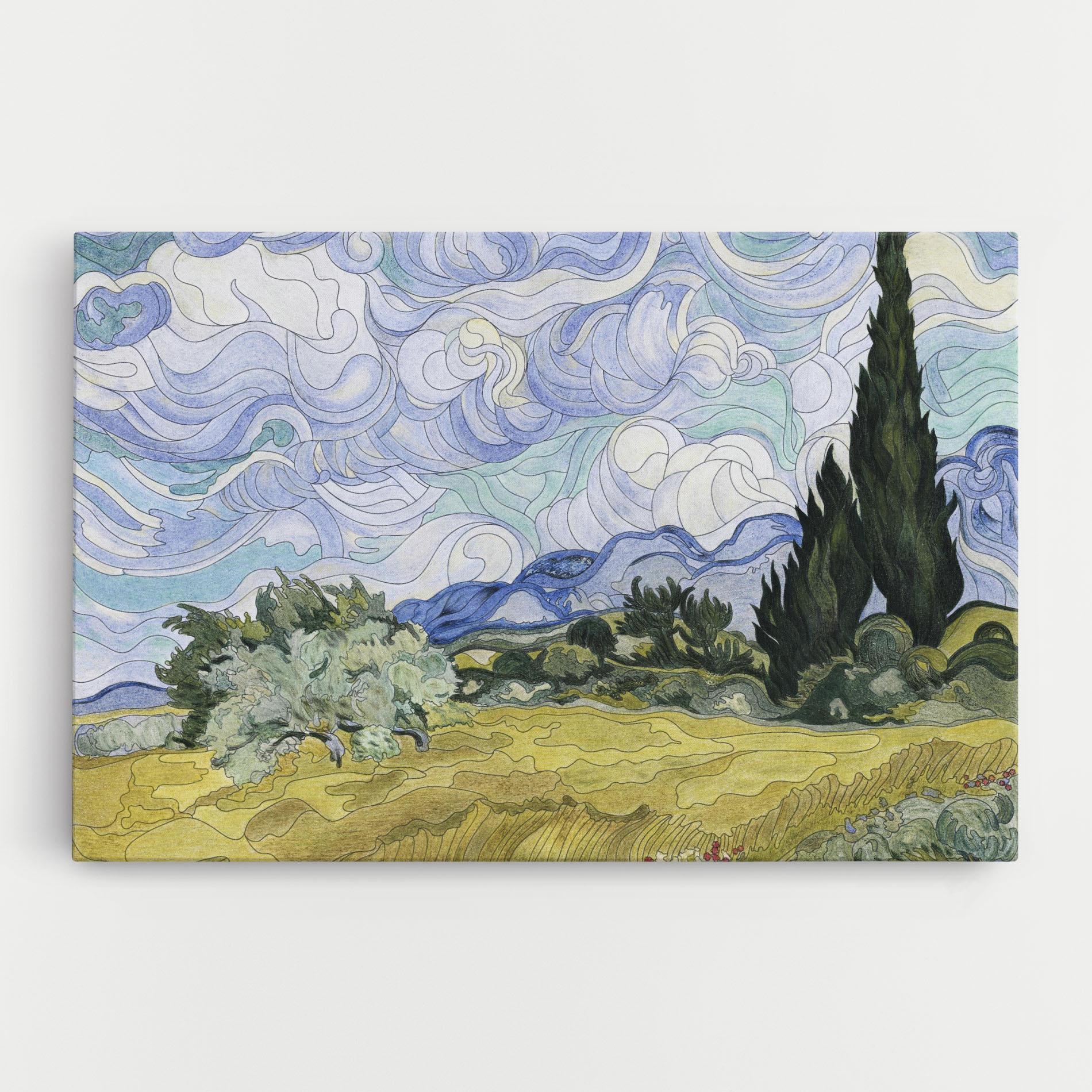 Vászonkép Wheat Field Cypresses mockup 0