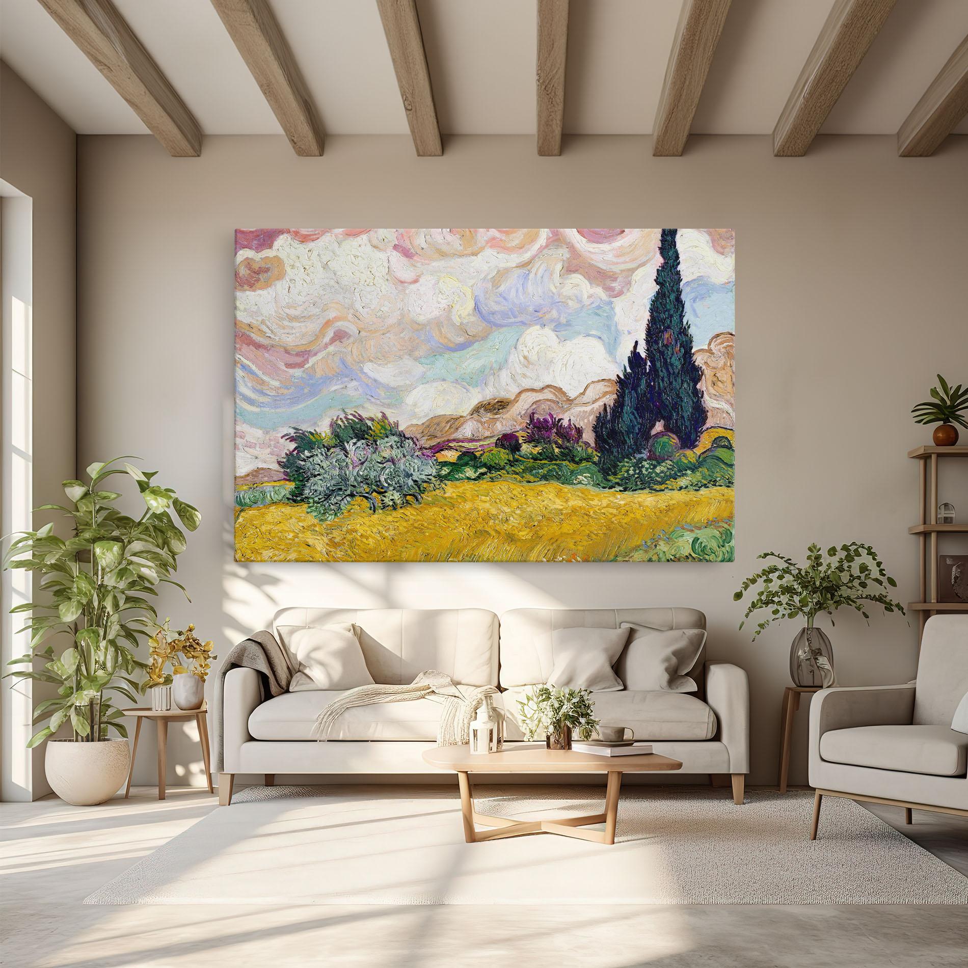 Vászonkép Pastel Wheat Field mockup 6