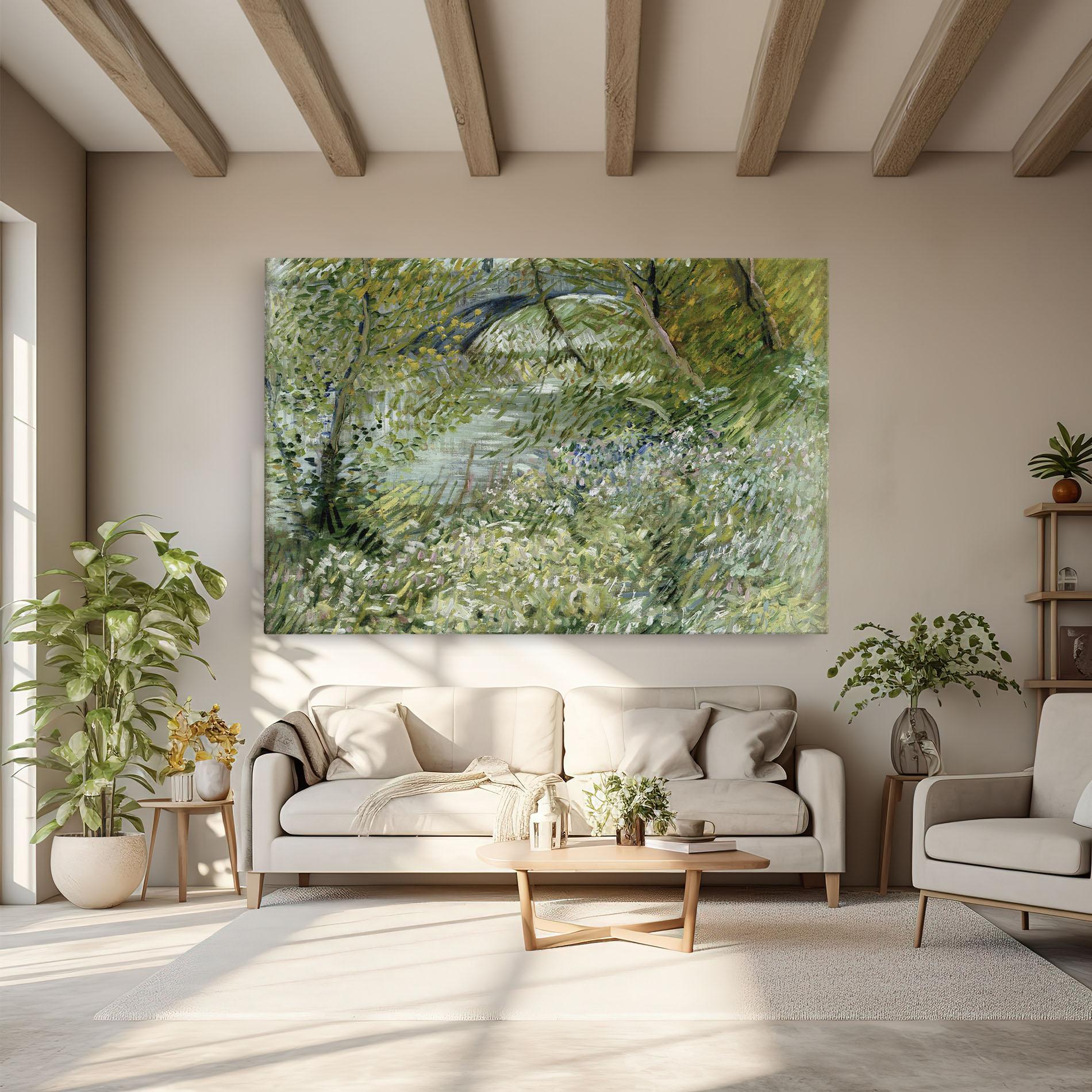 Vászonkép River Bank Springtime mockup 6