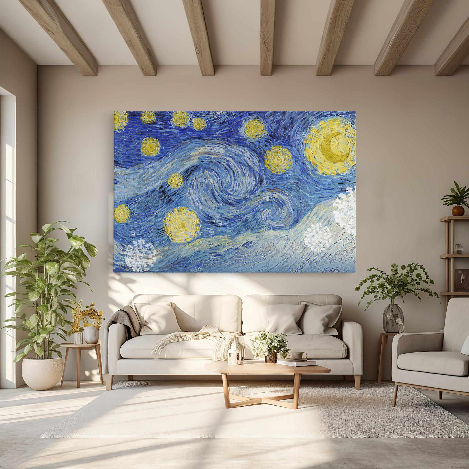 Vászonkép Van Gogh Starry Night mockup 6