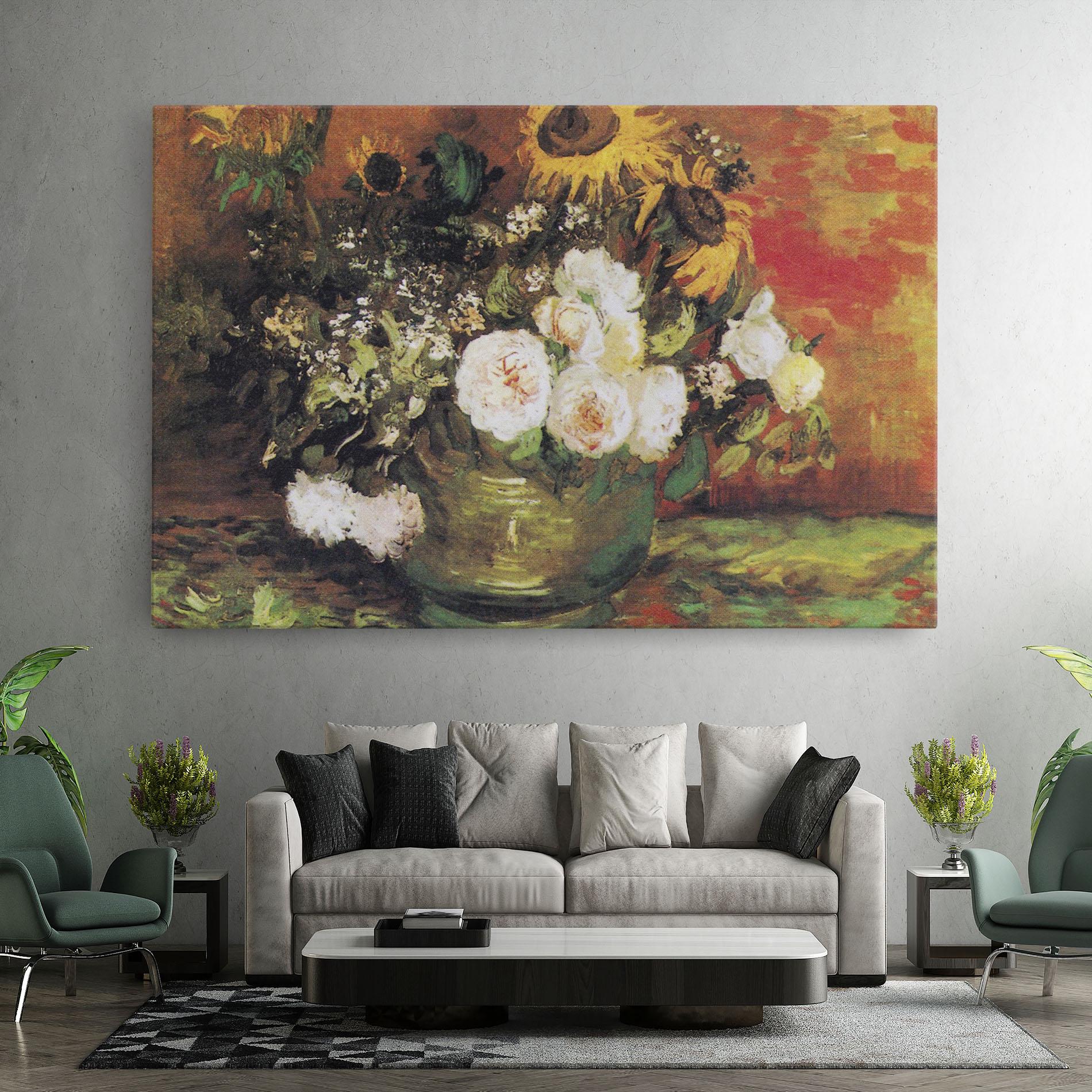 Vászonkép Bowl With Sunflowers mockup 7