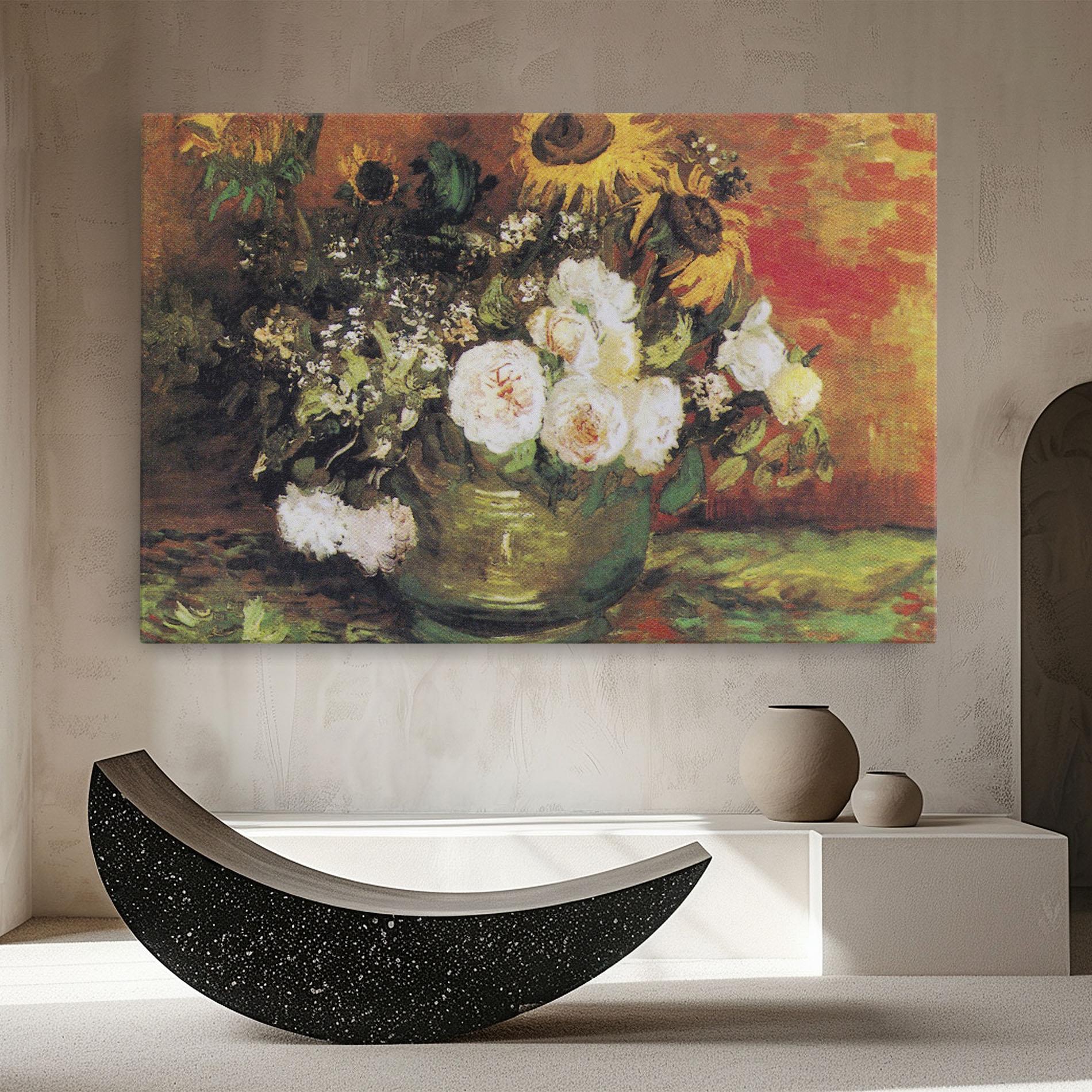 Vászonkép Bowl With Sunflowers mockup 8
