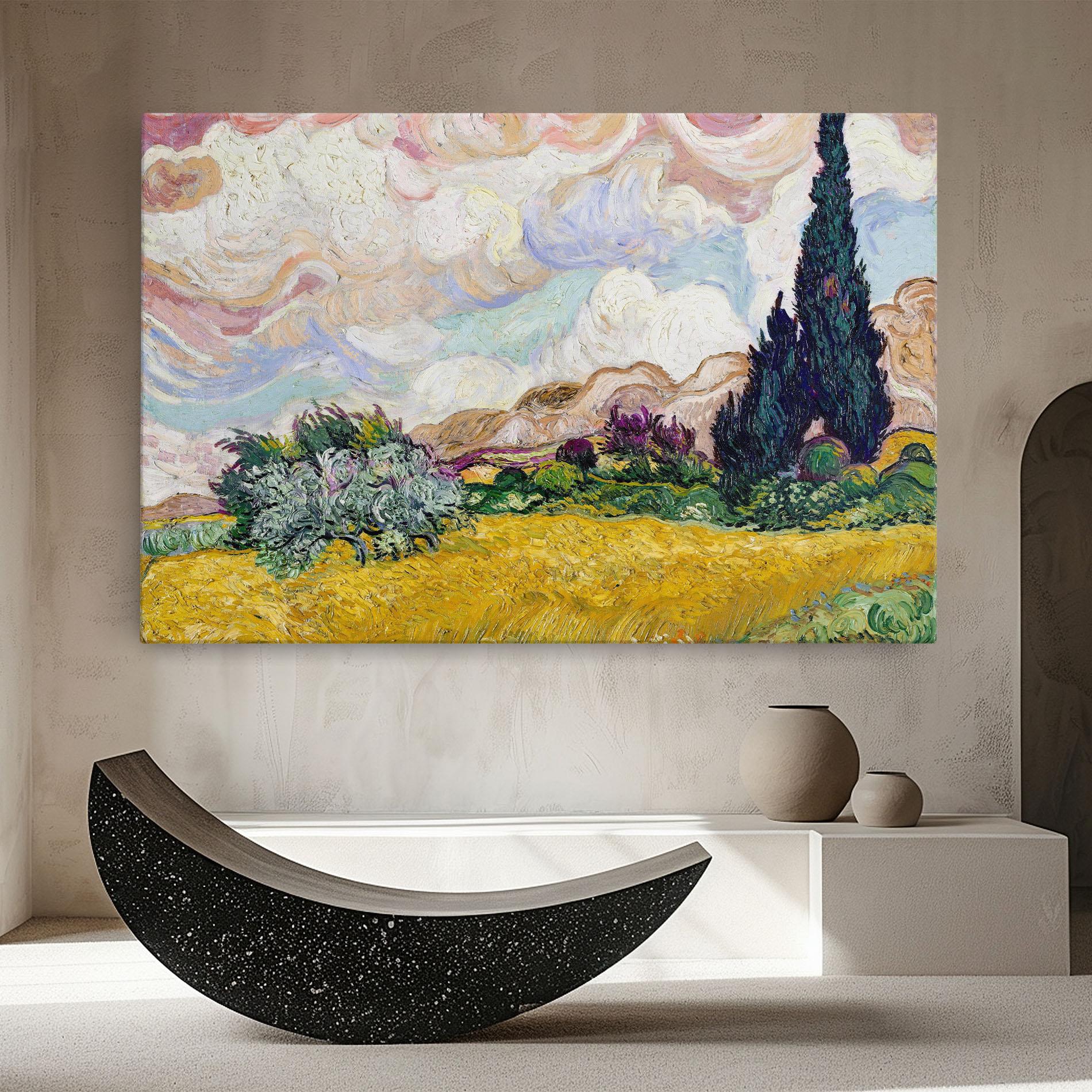 Vászonkép Pastel Wheat Field mockup 8