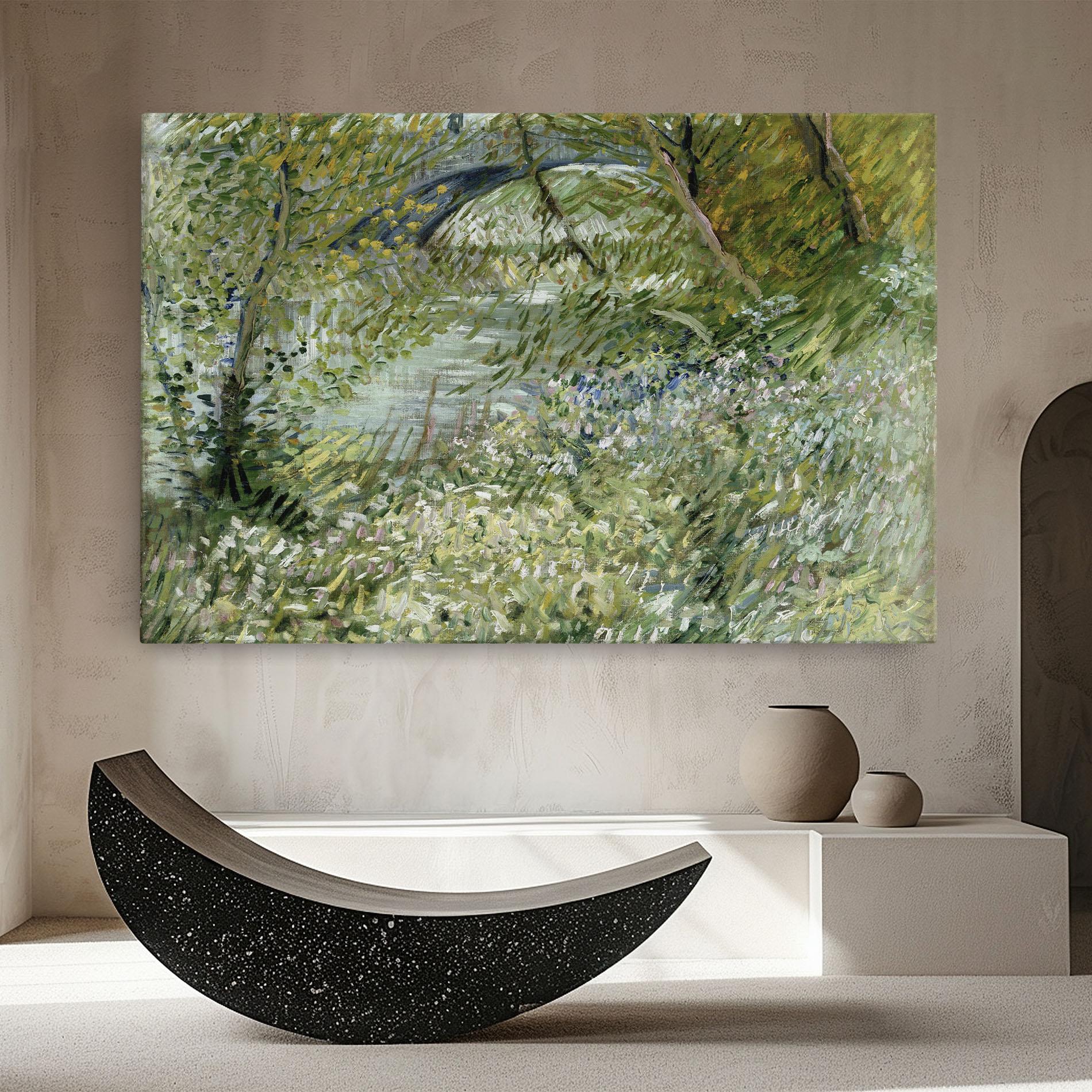 Vászonkép River Bank Springtime mockup 8