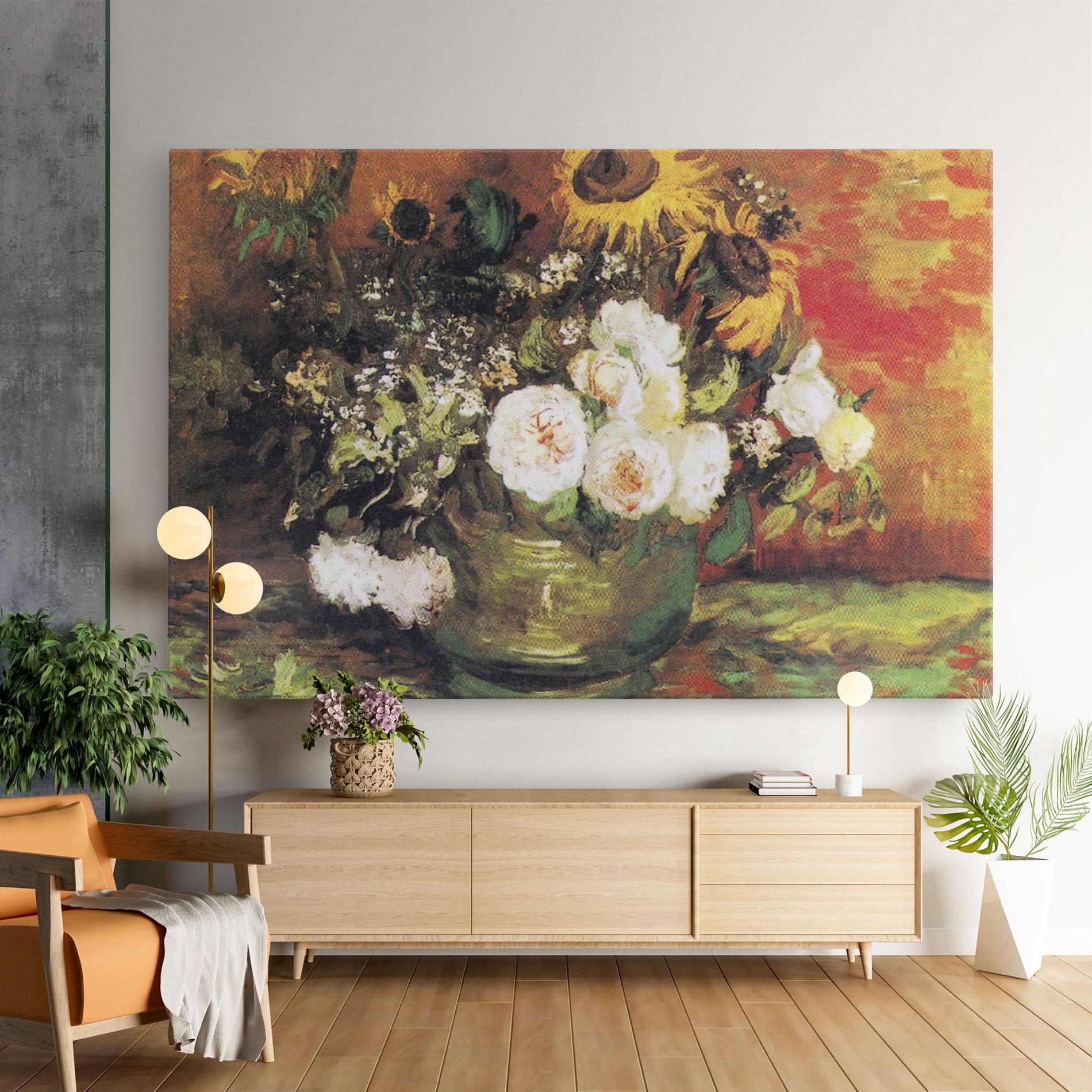 Vászonkép Bowl With Sunflowers mockup 9