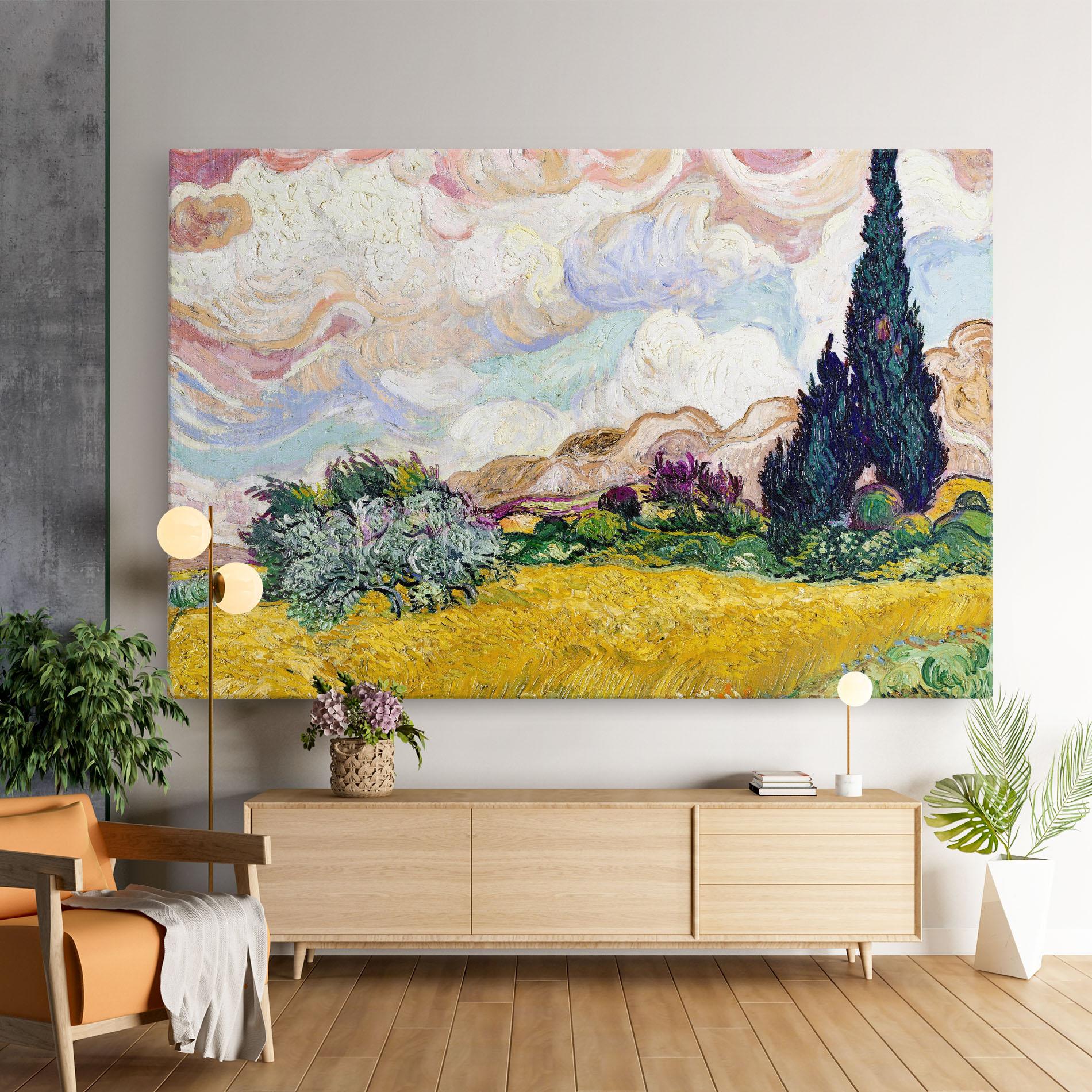 Vászonkép Pastel Wheat Field mockup 9