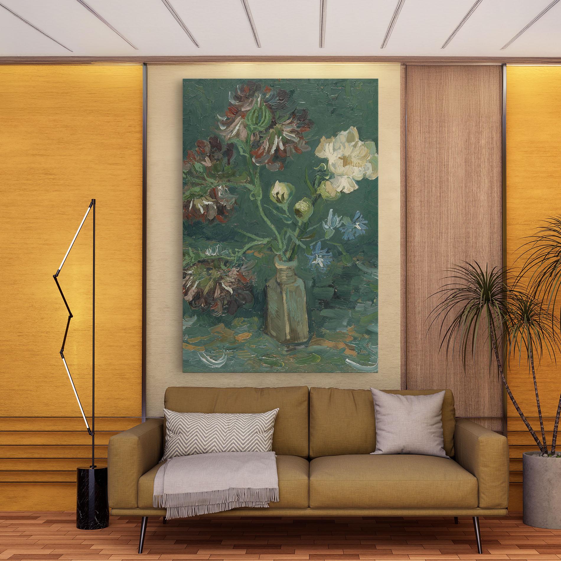 Vászonkép Flesje Met Pioenrozen mockup 9