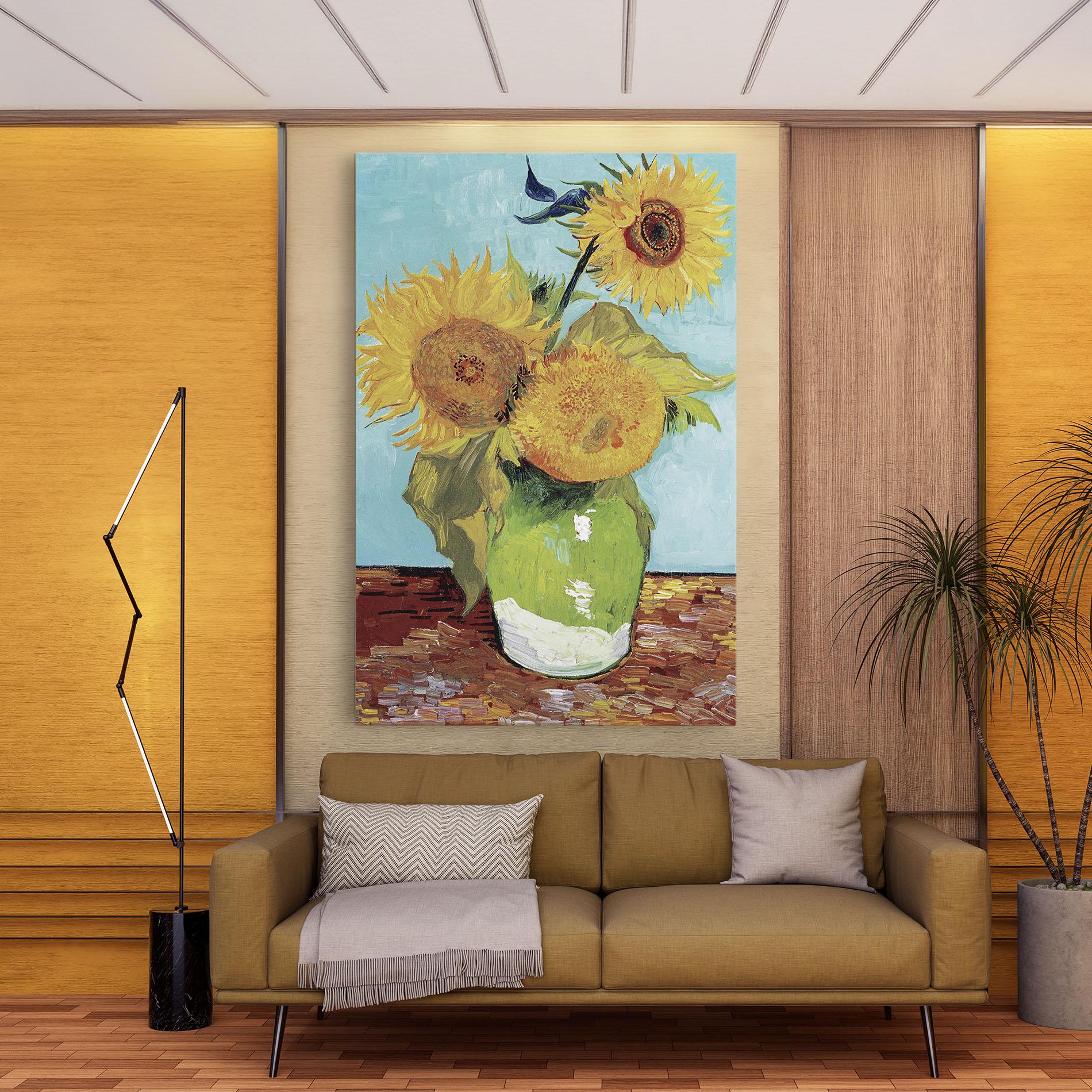 Vászonkép Three Sunflowers mockup 9