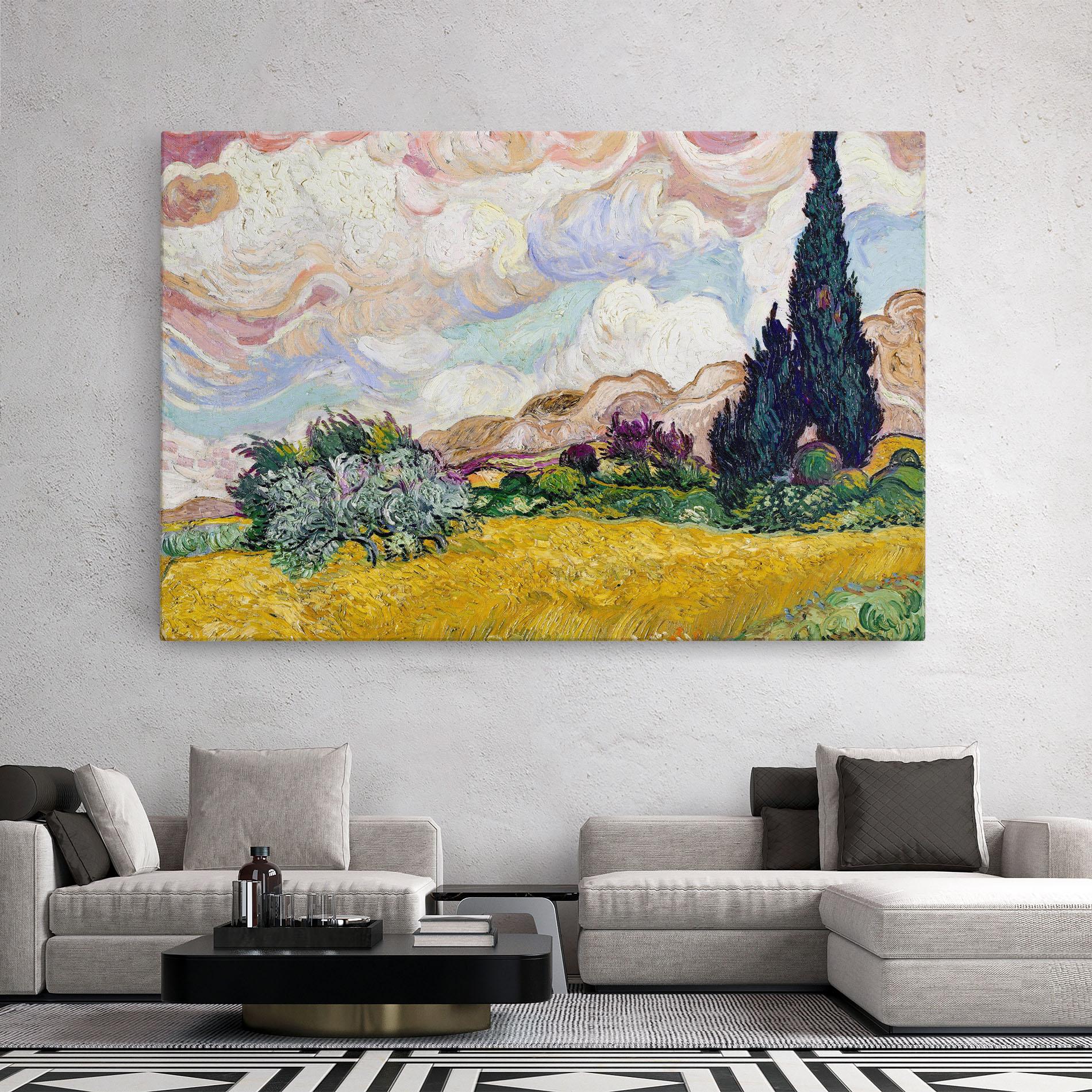 Vászonkép Pastel Wheat Field mockup 2