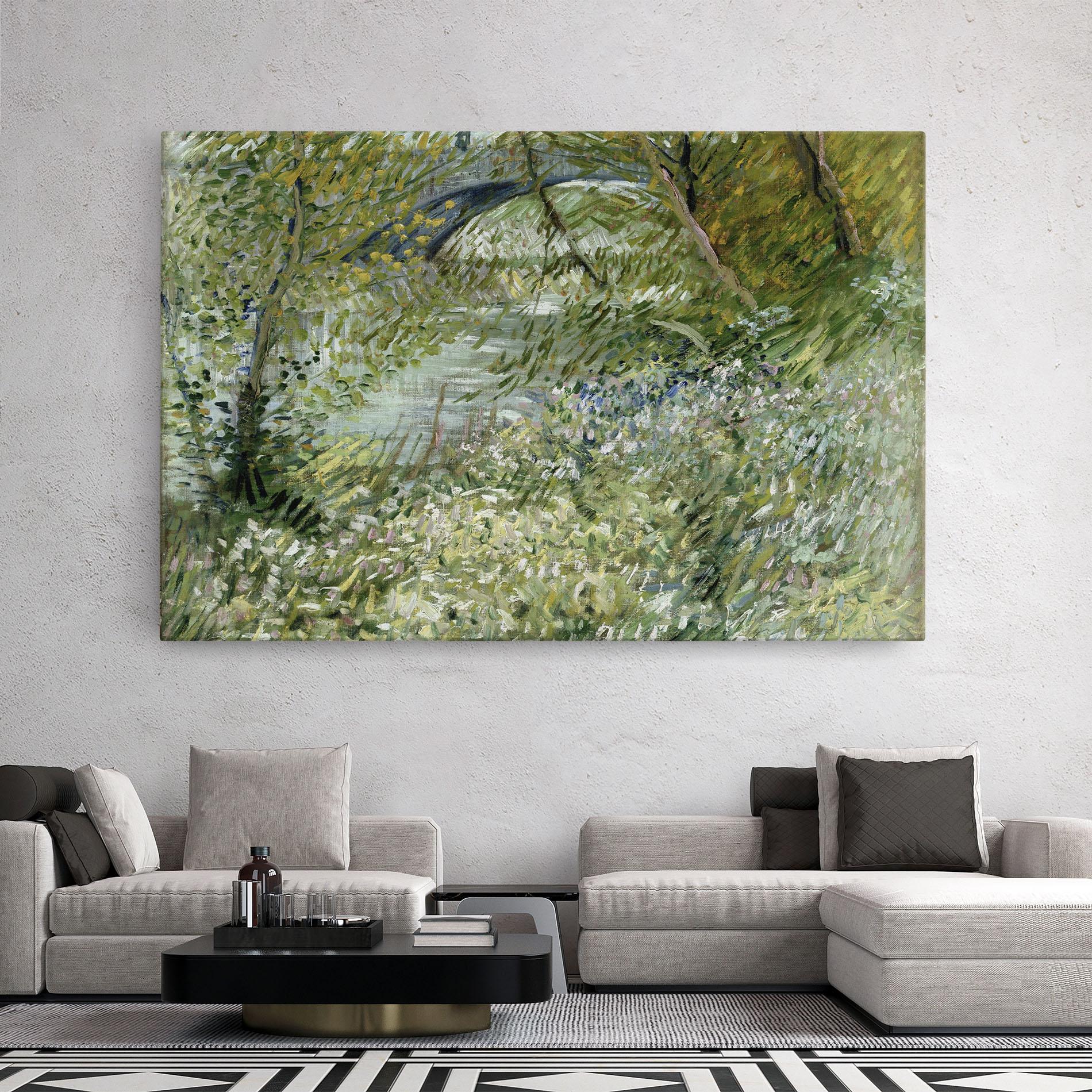 Vászonkép River Bank Springtime mockup 2