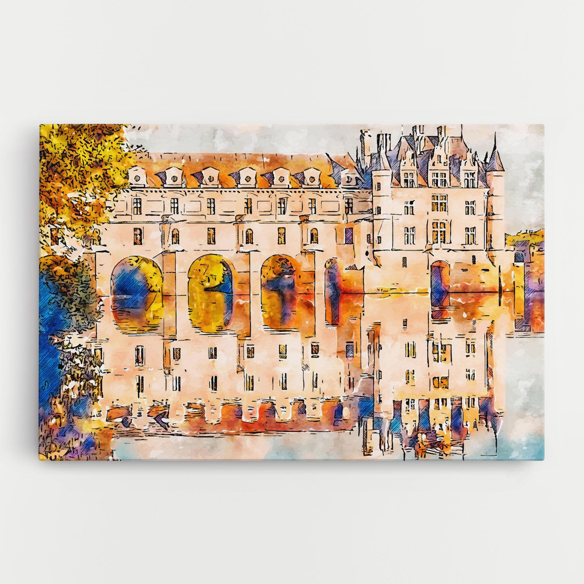 Vászonkép Blue Orange Castle mockup 0