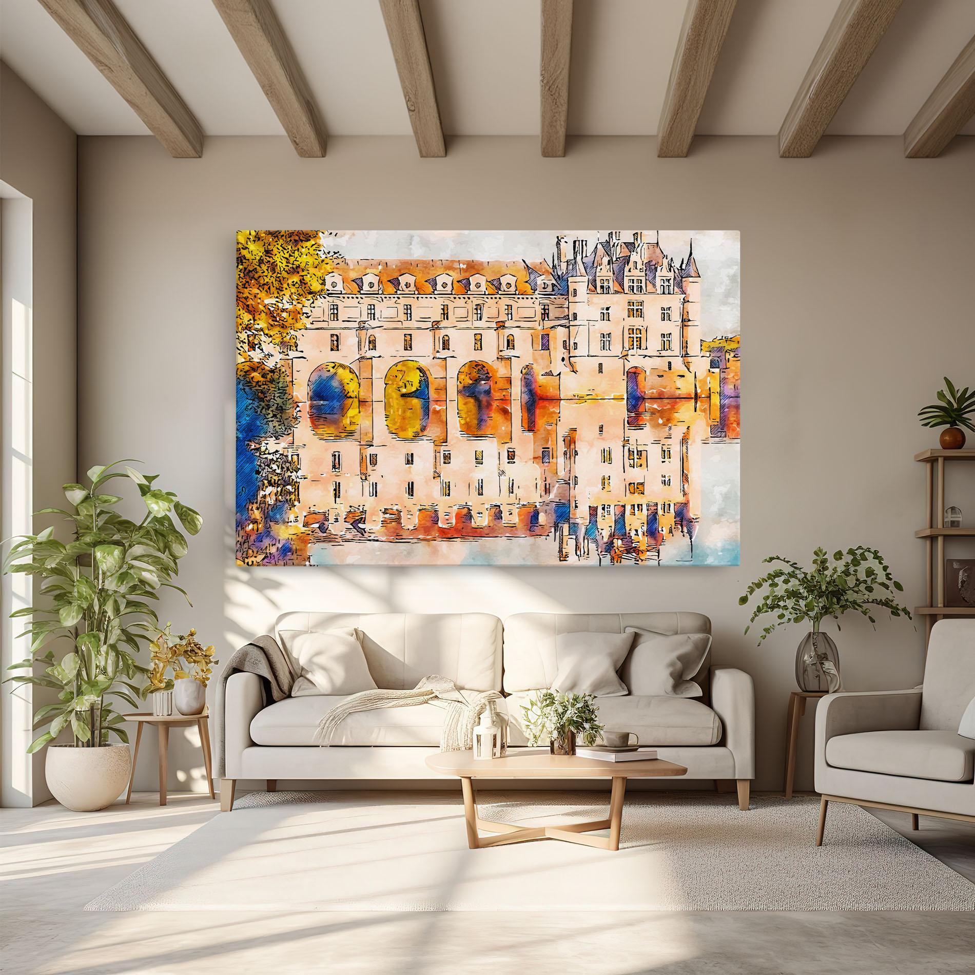 Vászonkép Blue Orange Castle mockup 6