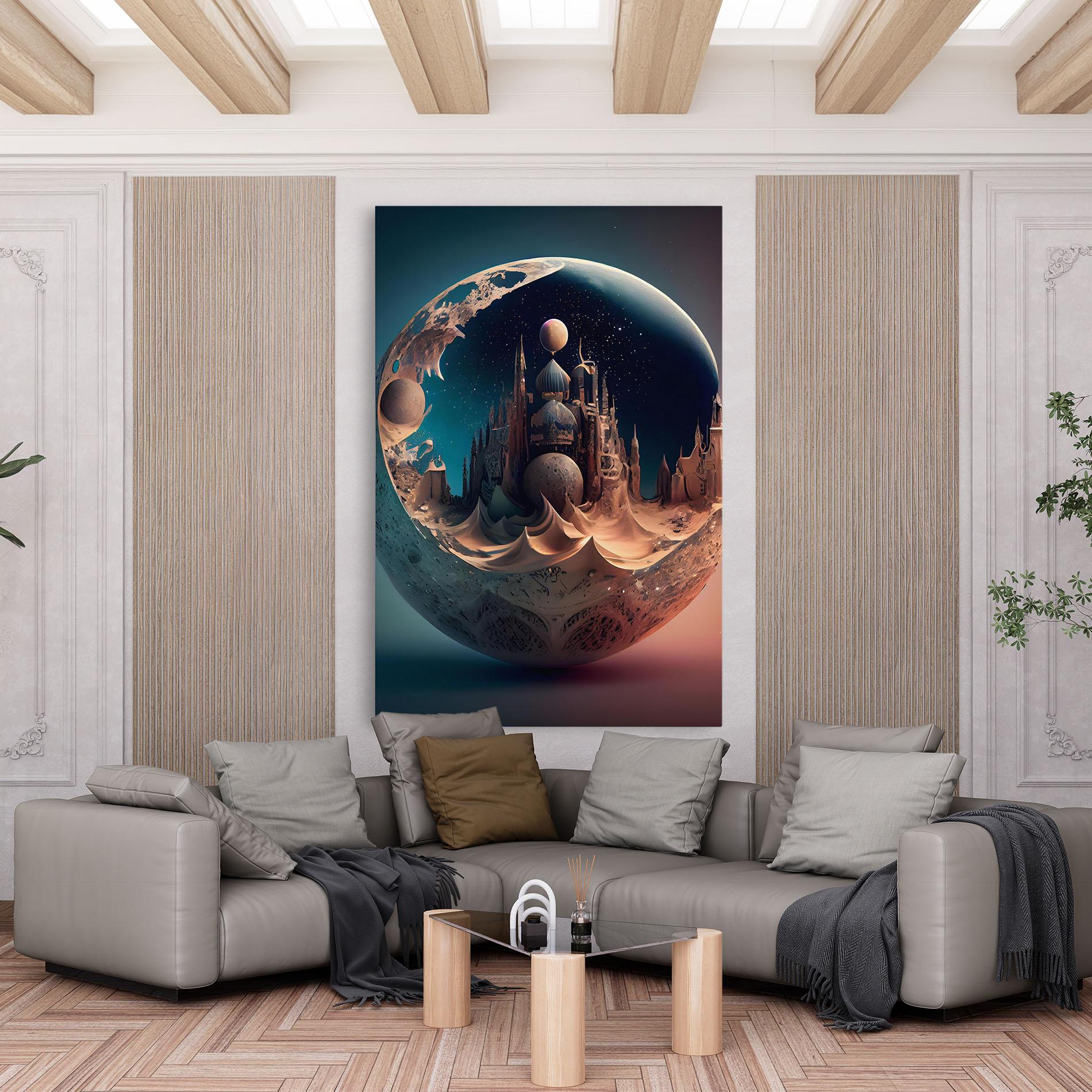 Vászonkép Fantasy Planet Castle mockup 6