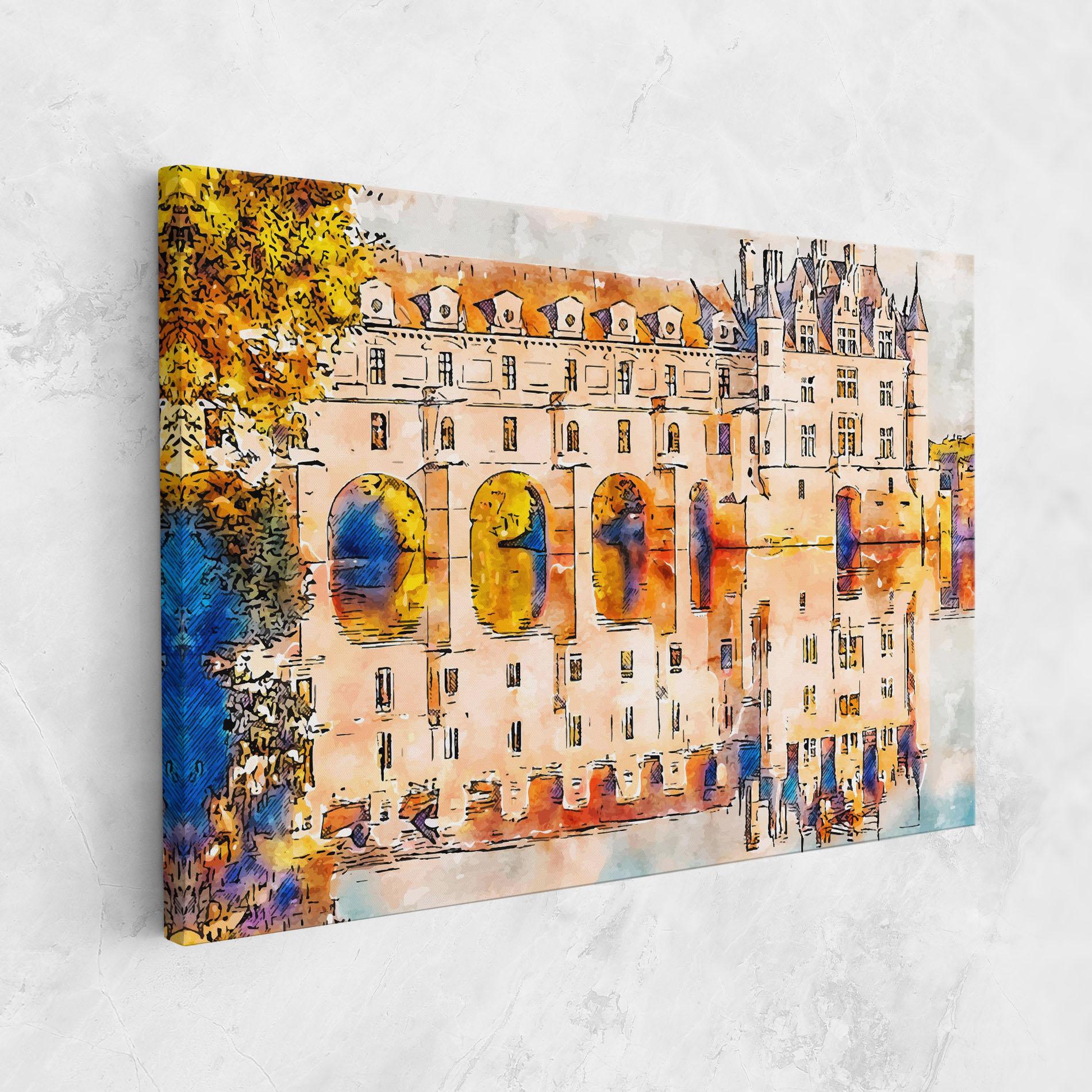 Vászonkép Blue Orange Castle mockup 1