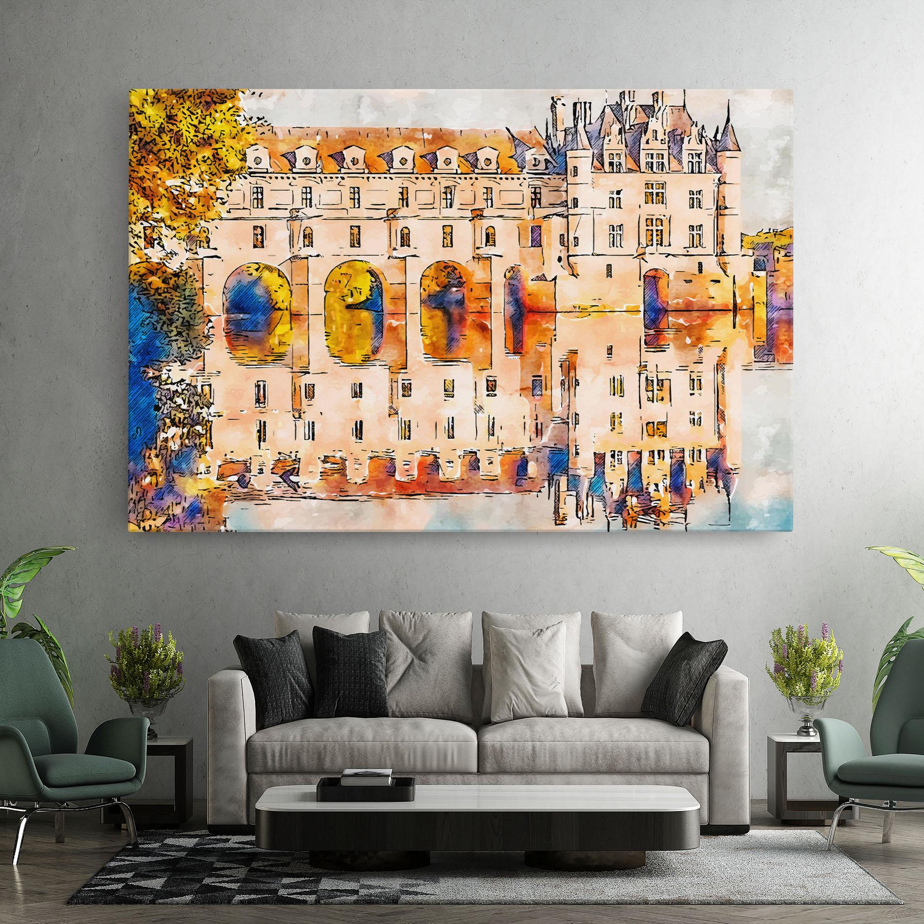 Vászonkép Blue Orange Castle mockup 7