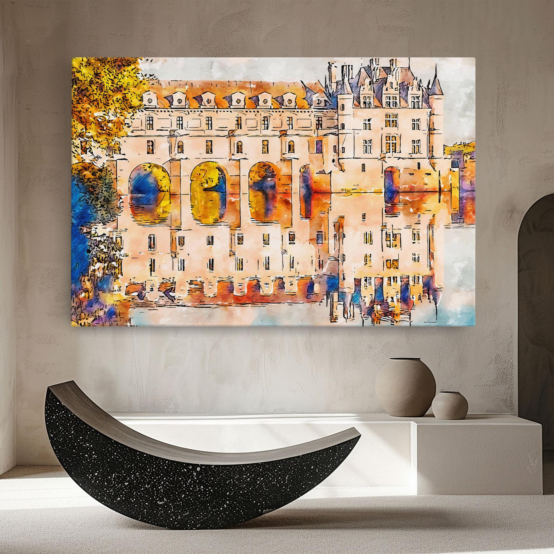 Vászonkép Blue Orange Castle mockup 8