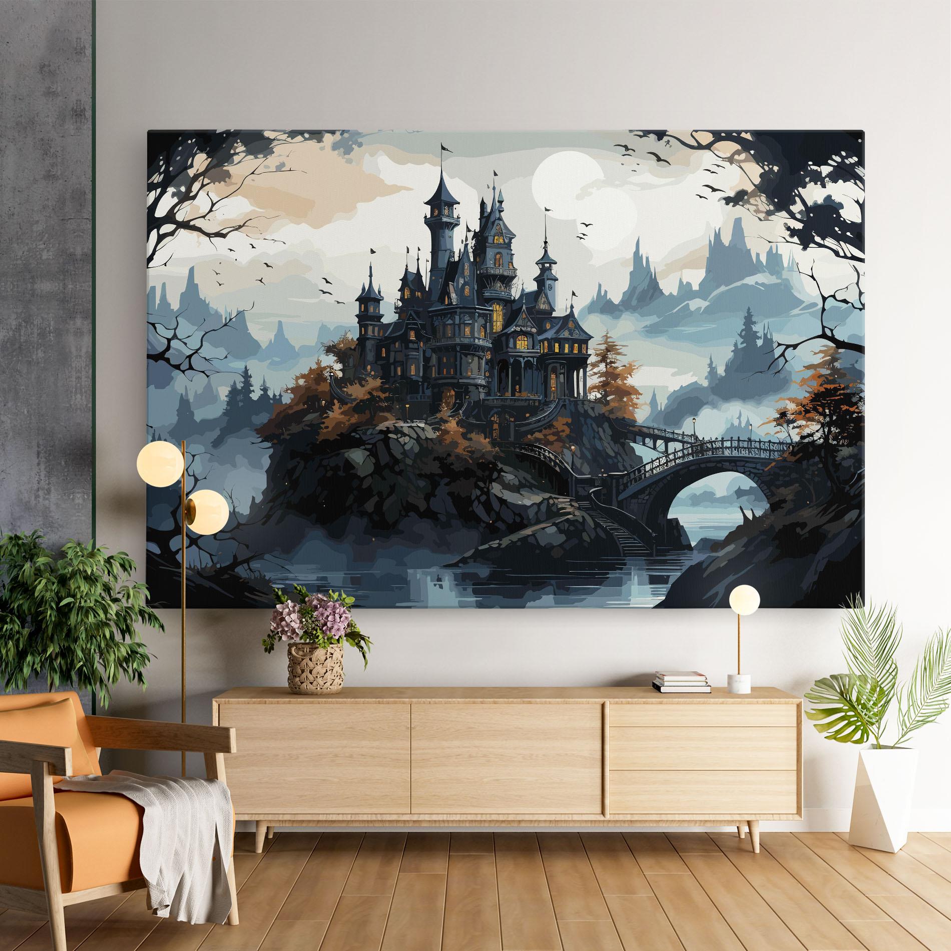 Vászonkép Grey Big Castle mockup 9