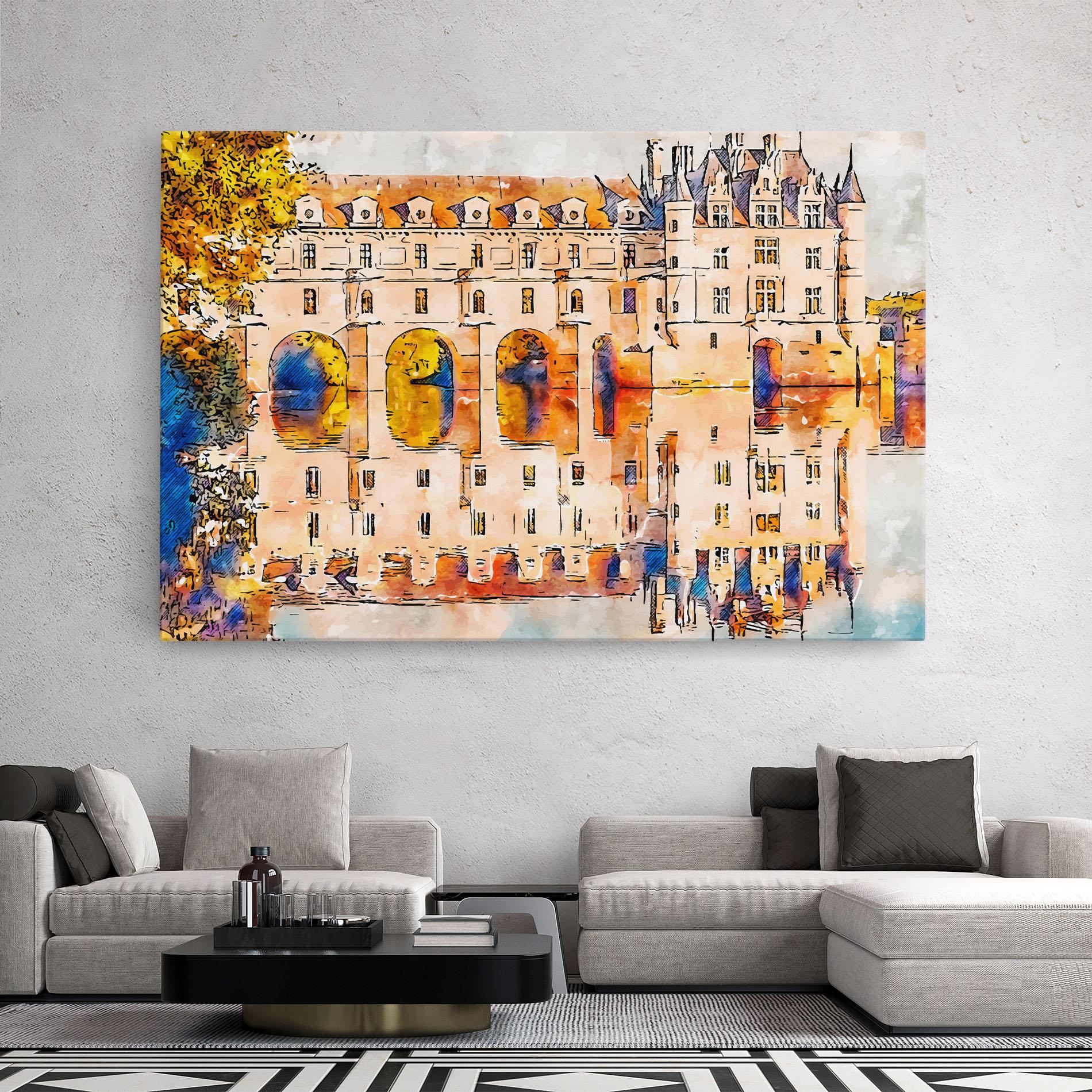 Vászonkép Blue Orange Castle mockup 2