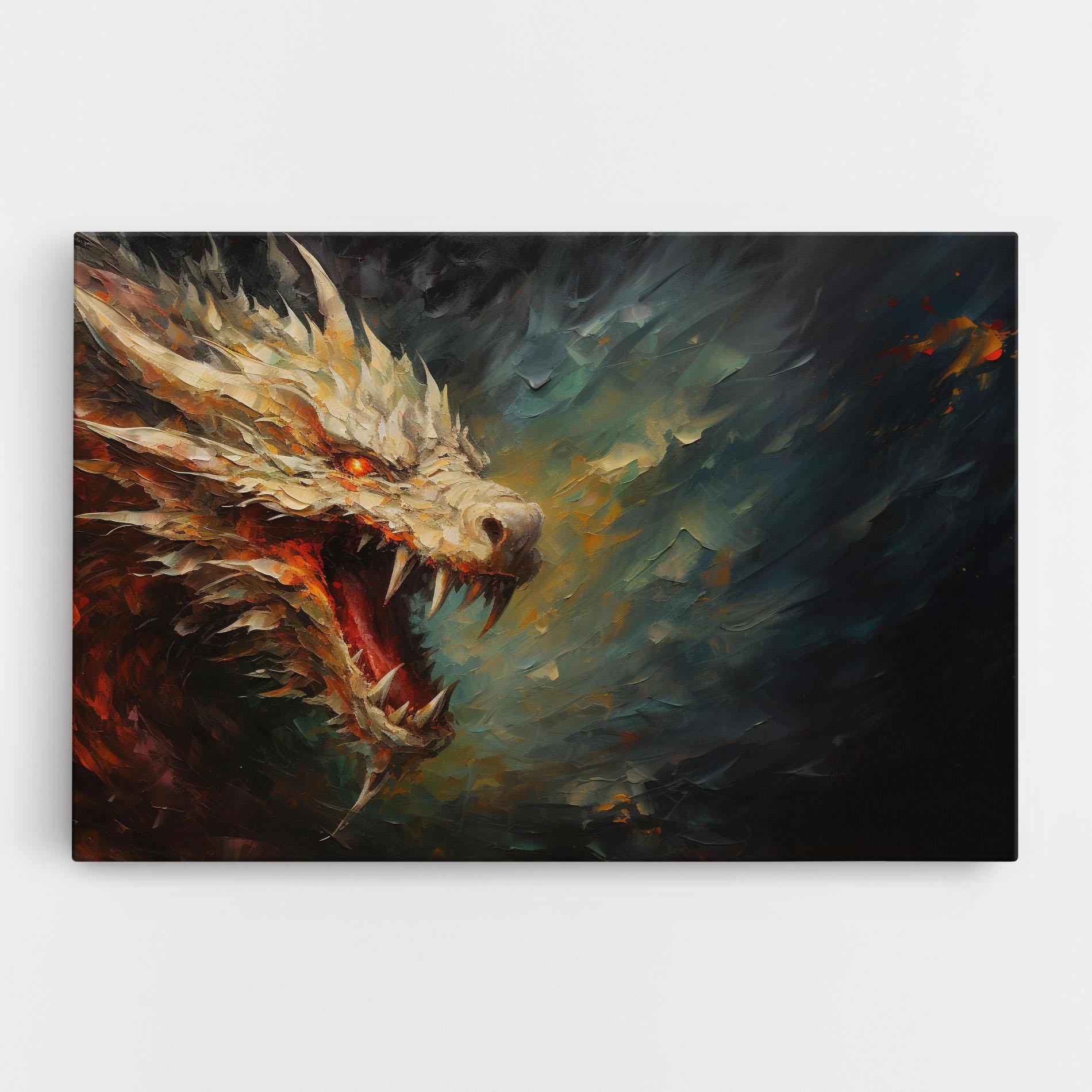 Vászonkép Angry Dragon Painting mockup 0