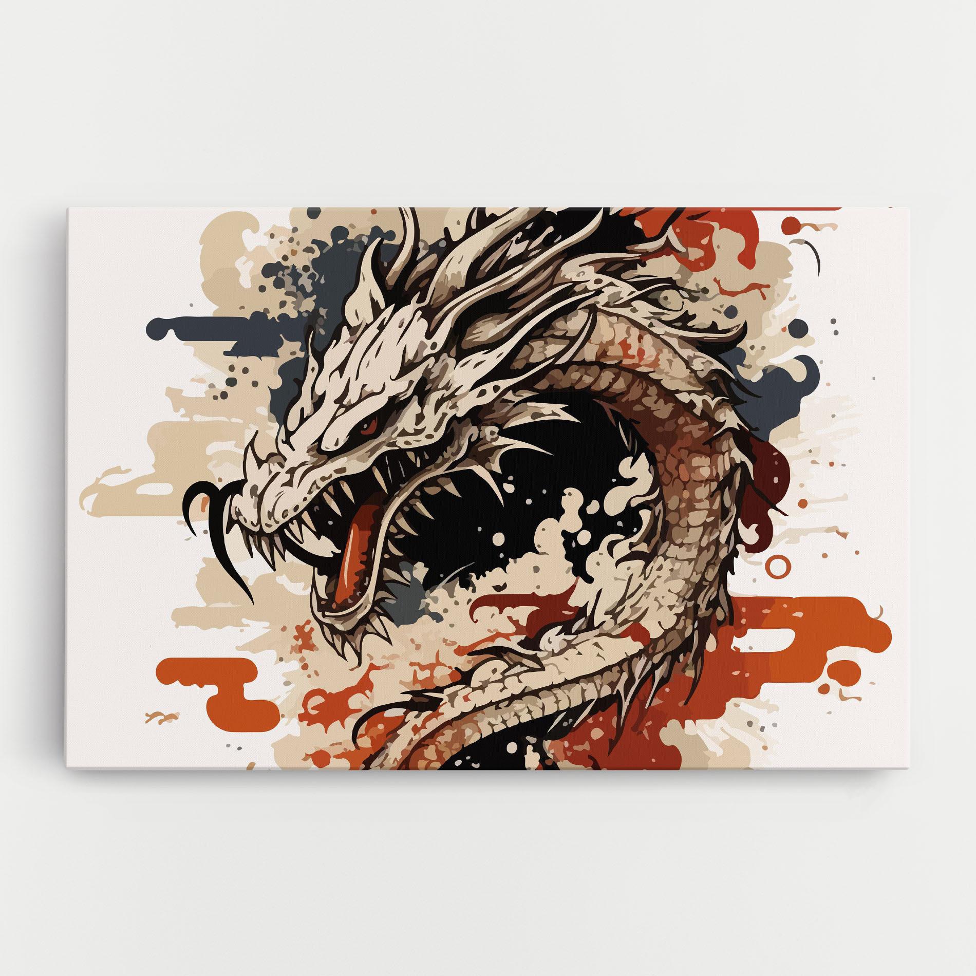 Vászonkép Cream Dragon Art mockup 0