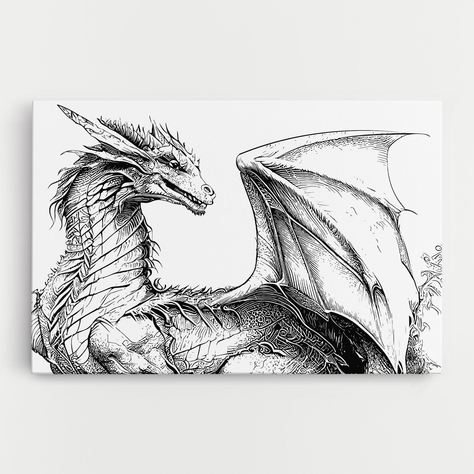 Vászonkép Dragon Sketch mockup 0