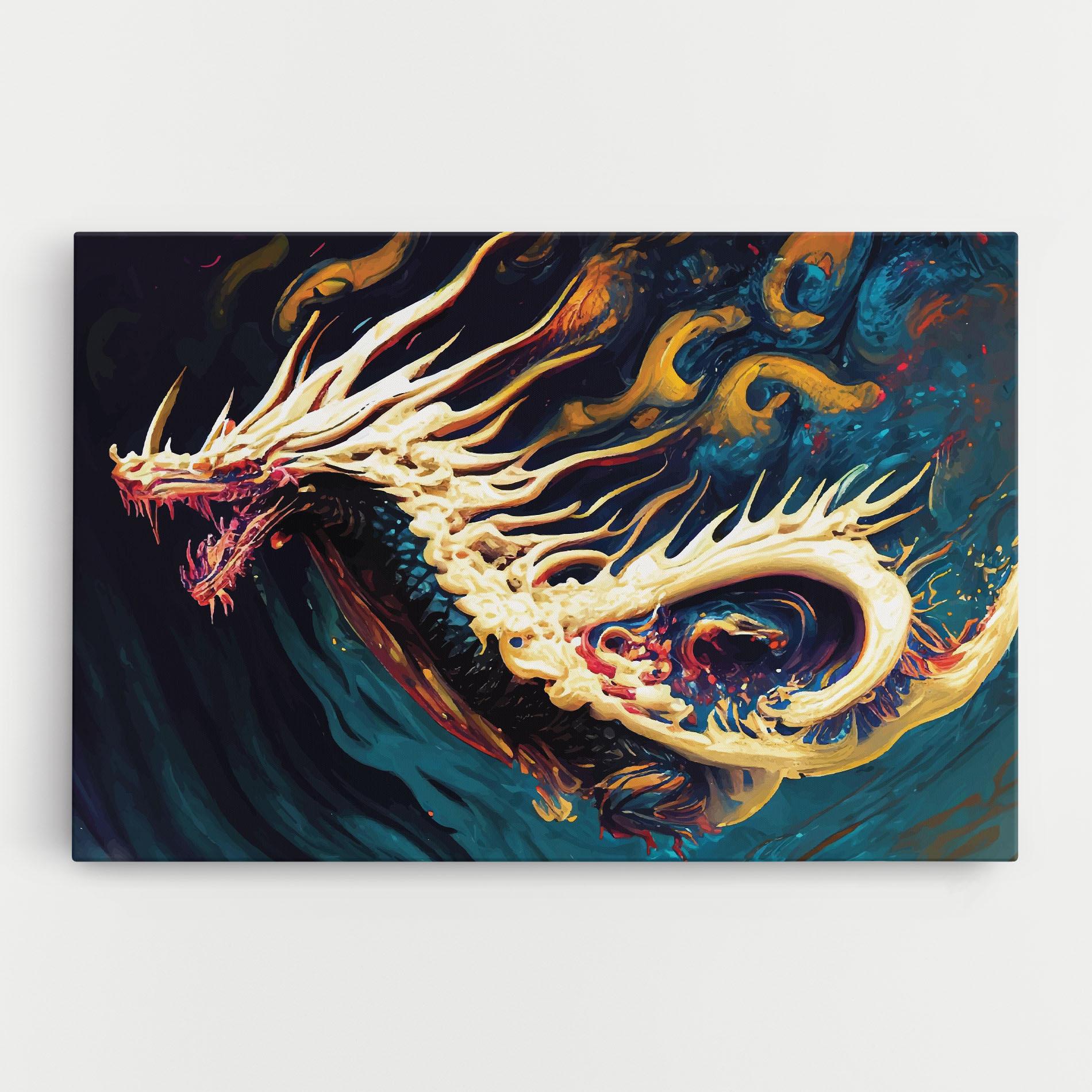 Vászonkép Flying Acrylic Dragon mockup 0