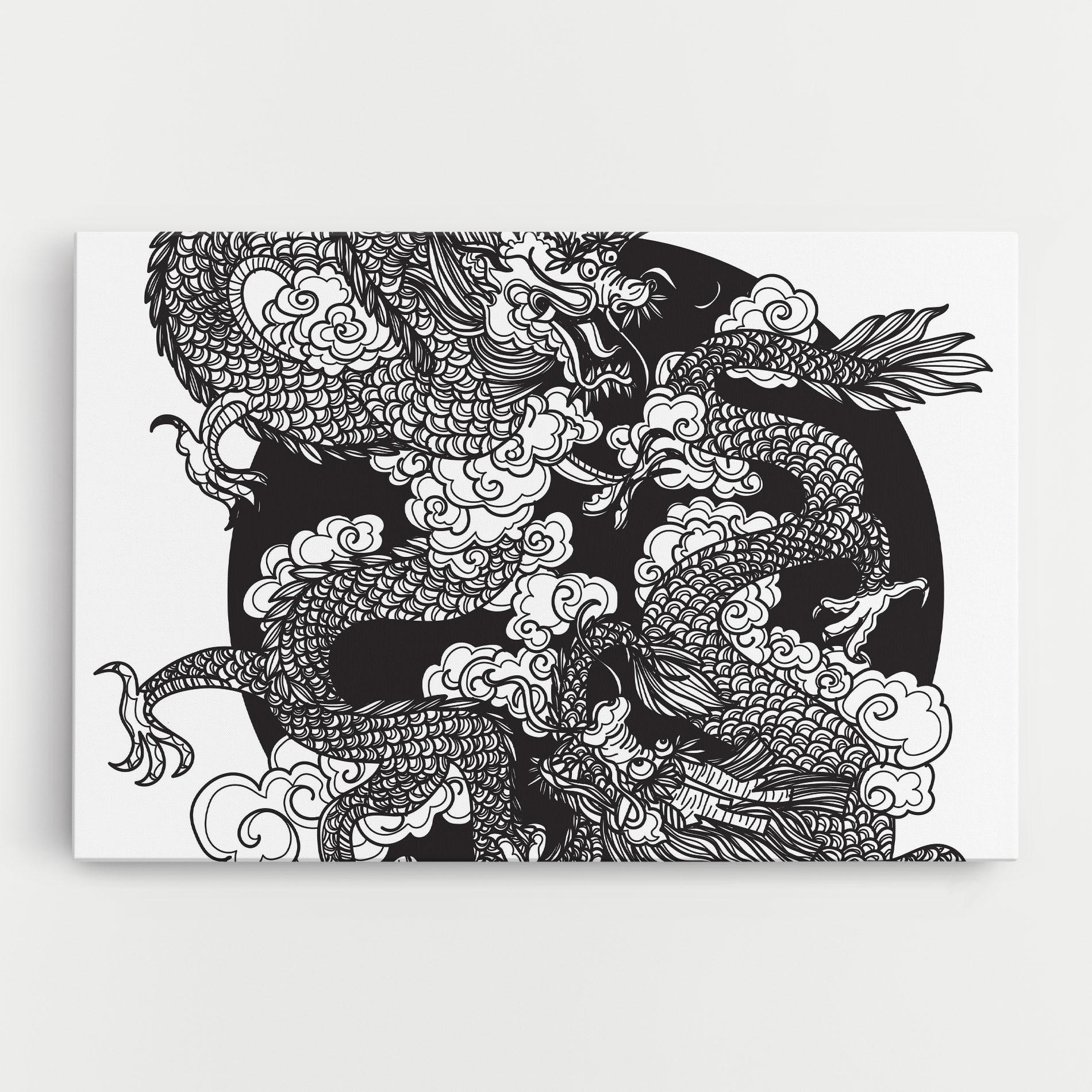 Vászonkép Grey Moon Dragon mockup 0