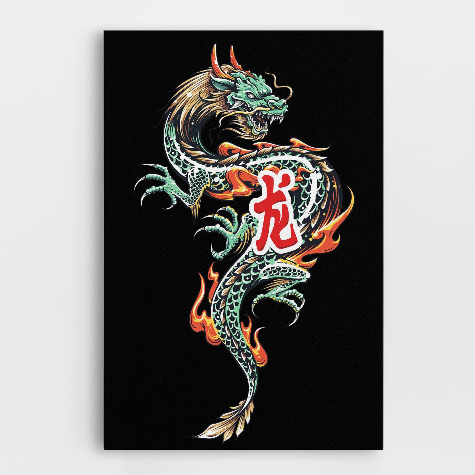 Green Fire Dragon mockup 0